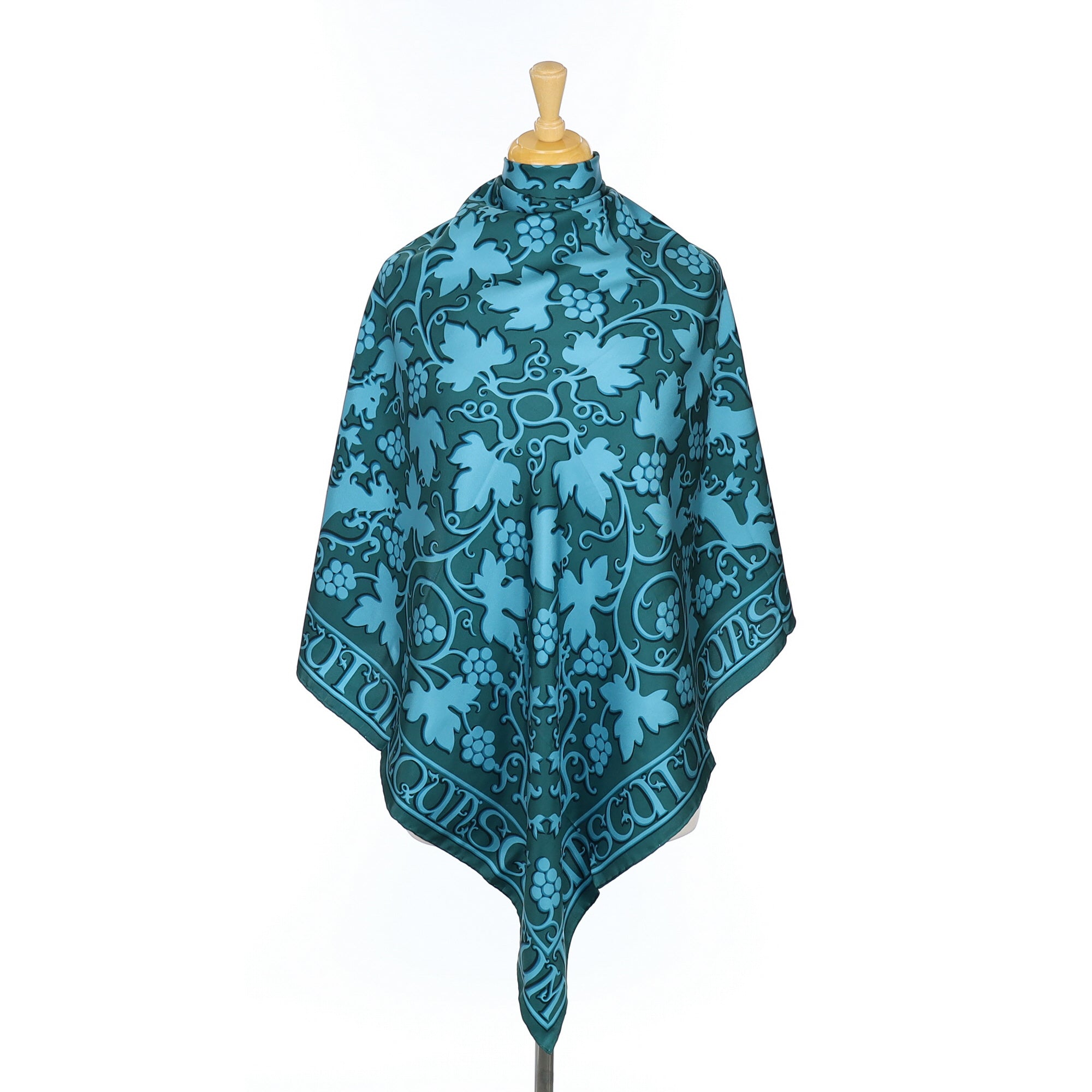Brand New Aquascutum Teal Vine Silk Scarf