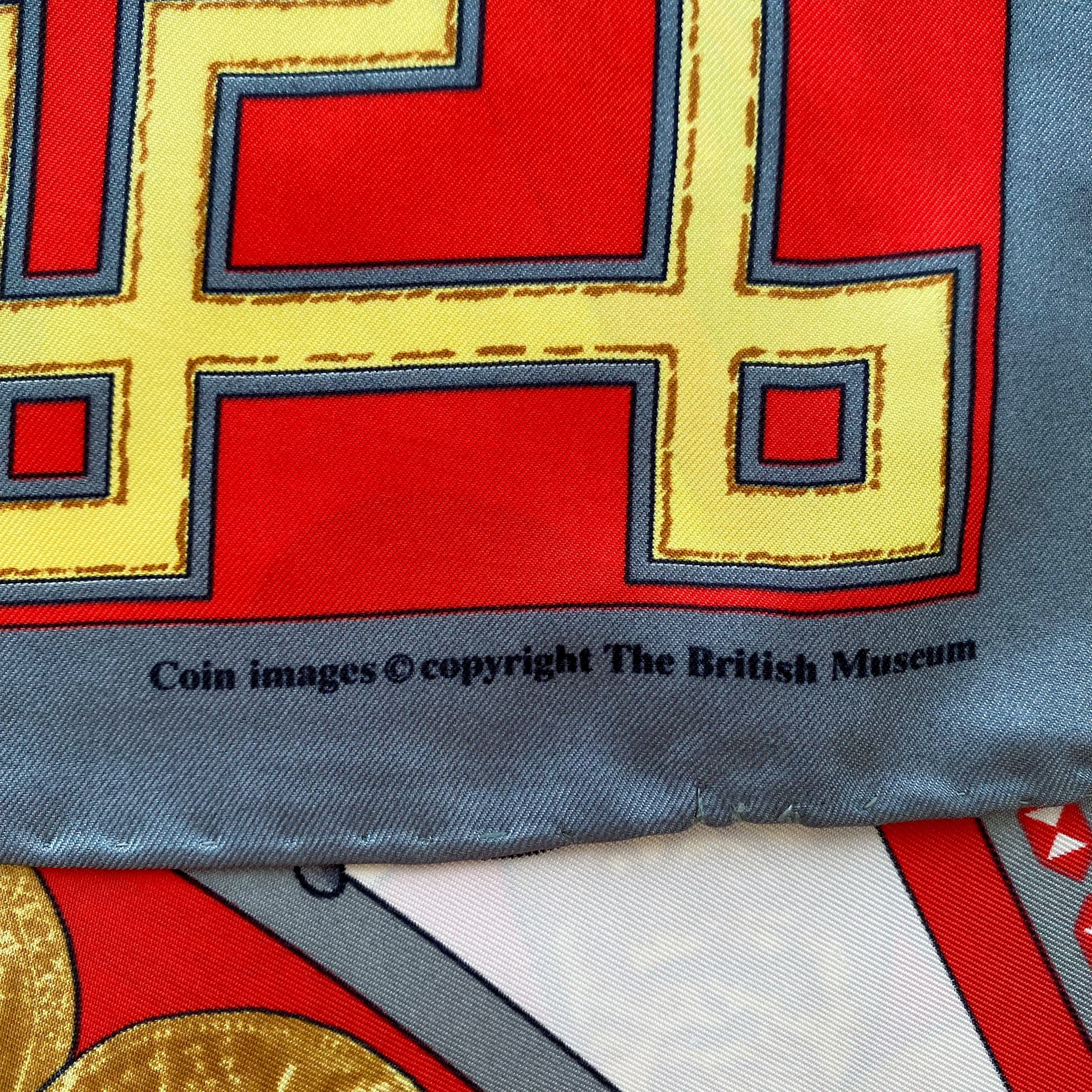 British Museum Red Design Silk Scarf