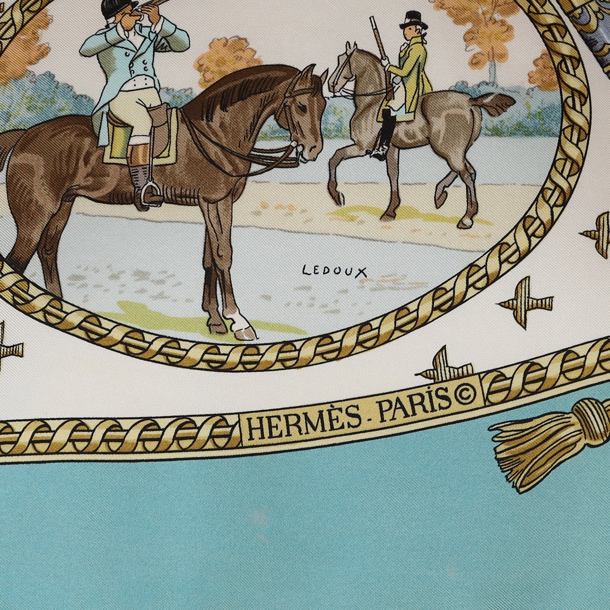 Hermès La Chasse a Tir Silk Scarf
