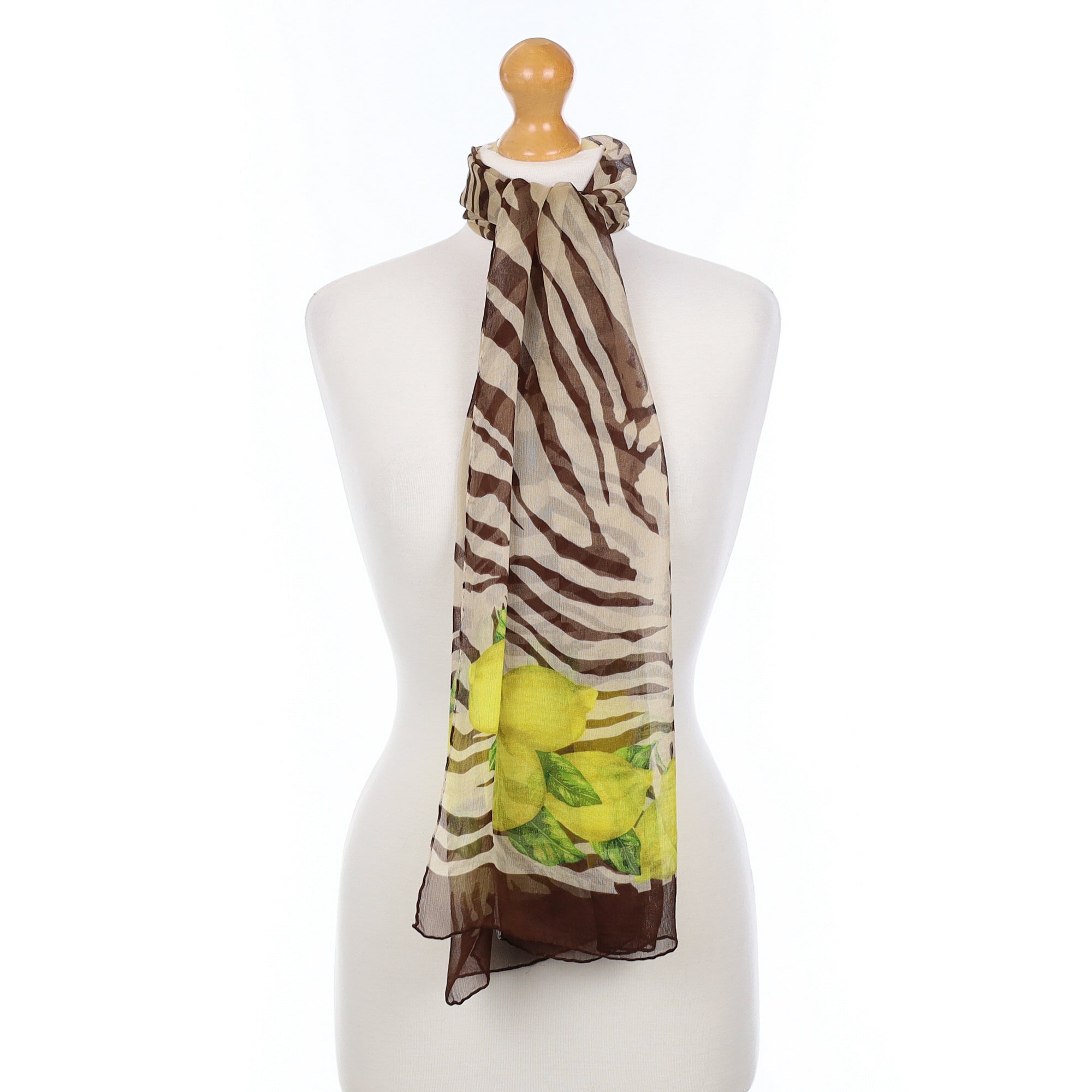 Dolce & Gabbana Zebra and Lemons Silk Scarf