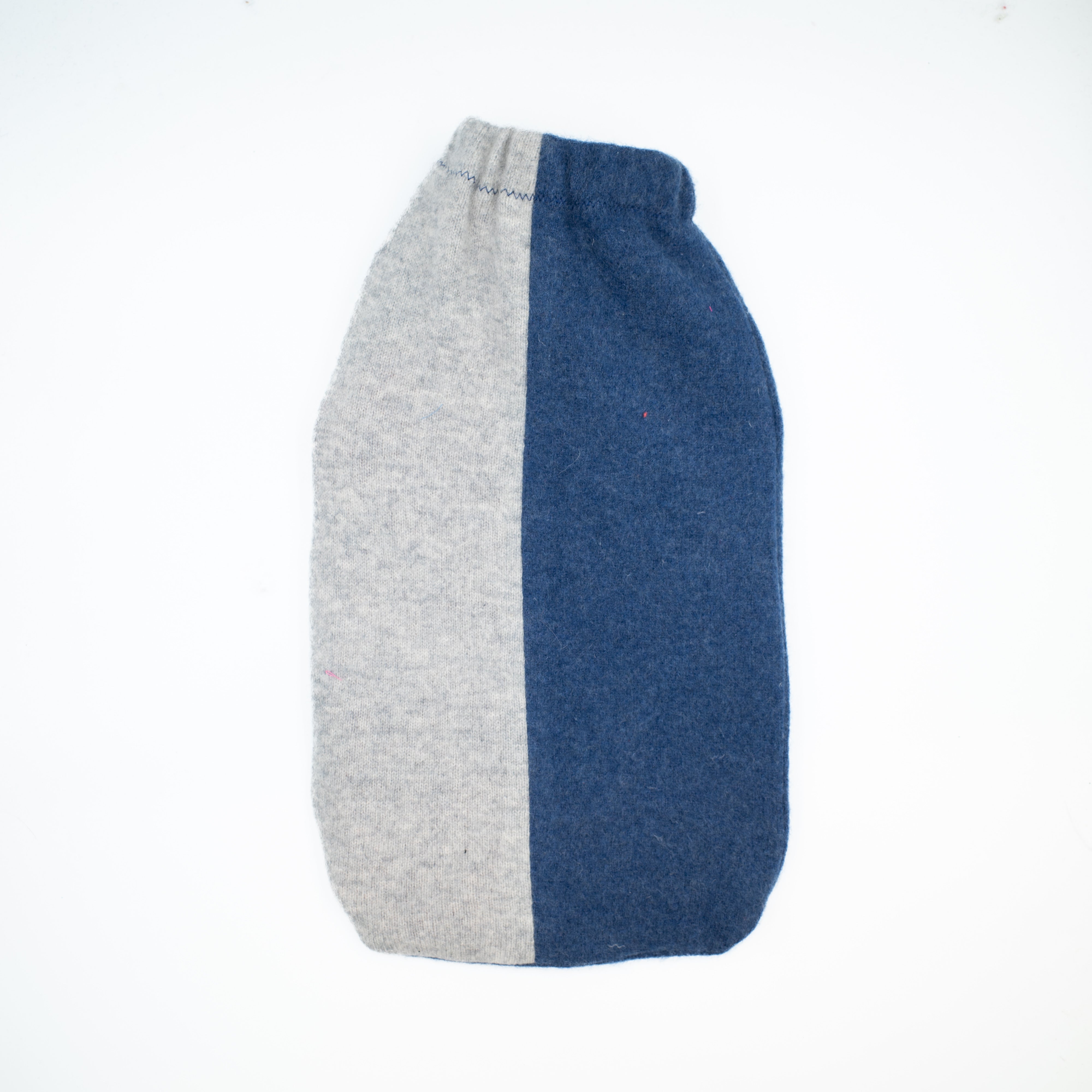 Pale Grey and Denim Blue Cashmere Large Hot Water Bottle