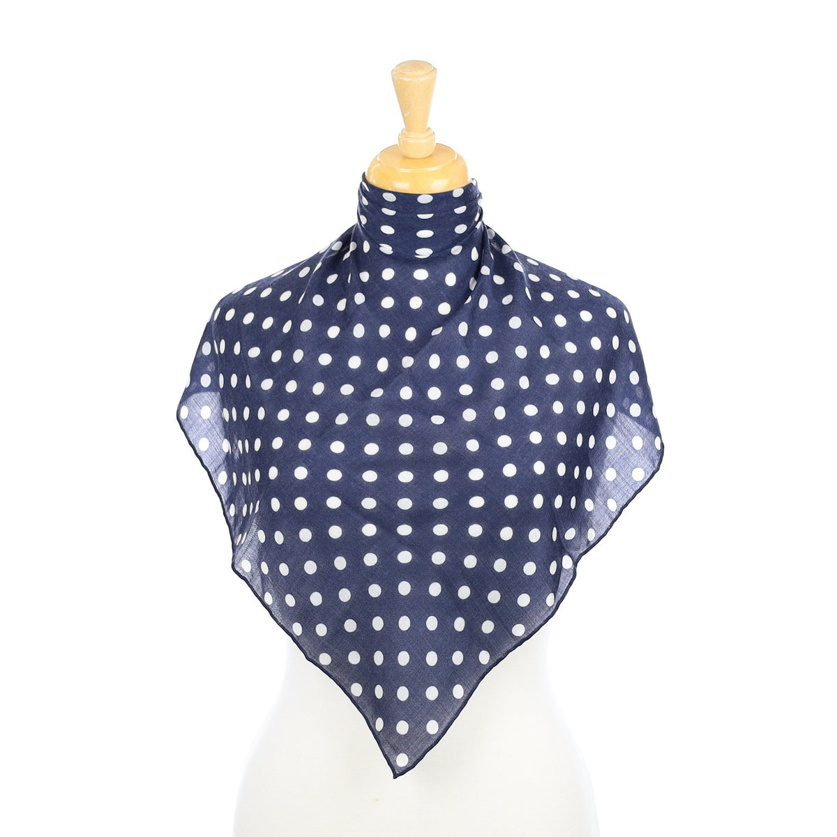 Begg & Co Navy and White Spotty Hanover Square Cashmere Scarf