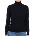 Black Cashmere Polo Neck Jumper Small