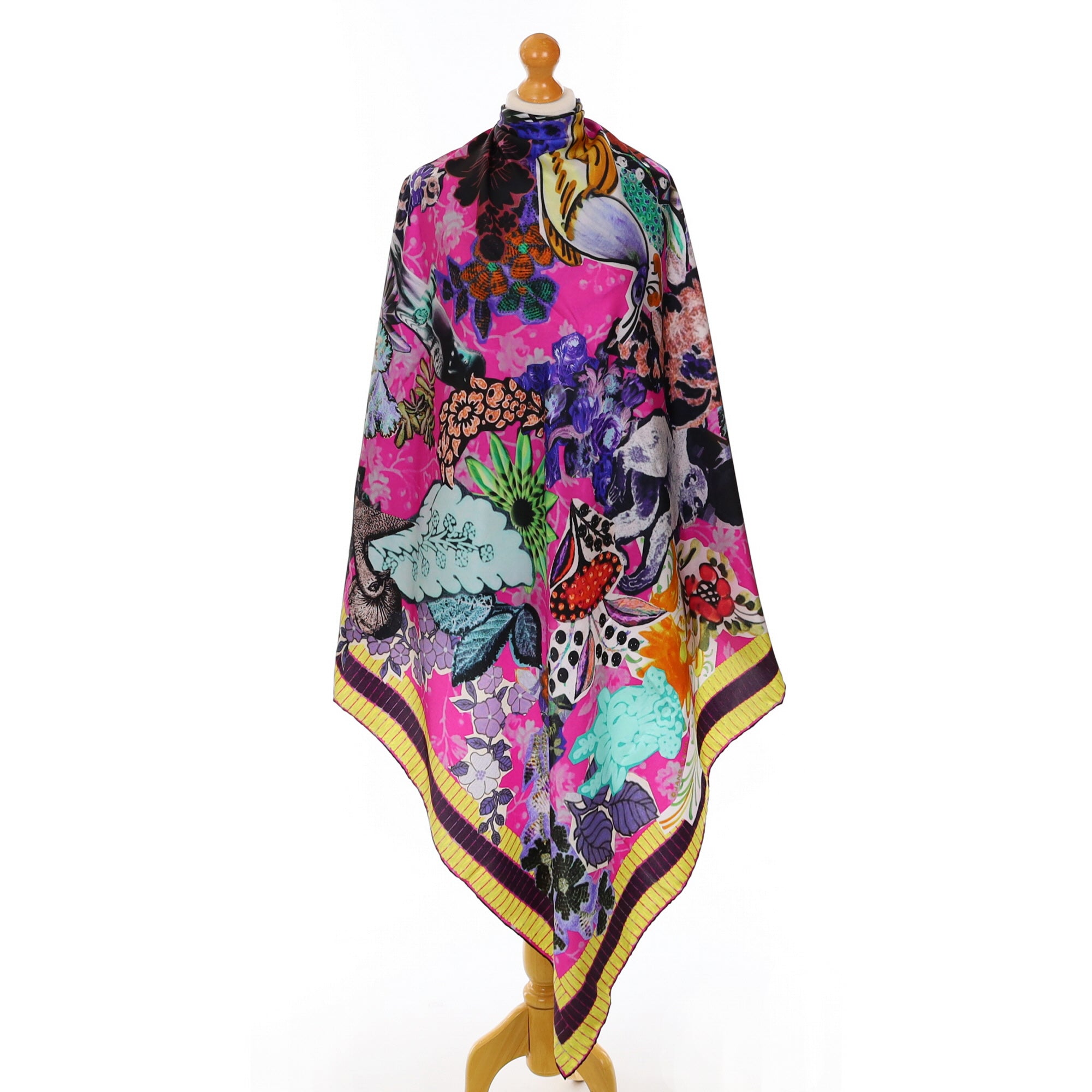 Large Brand New Jane Carr Multi Coloured Silk Scarf