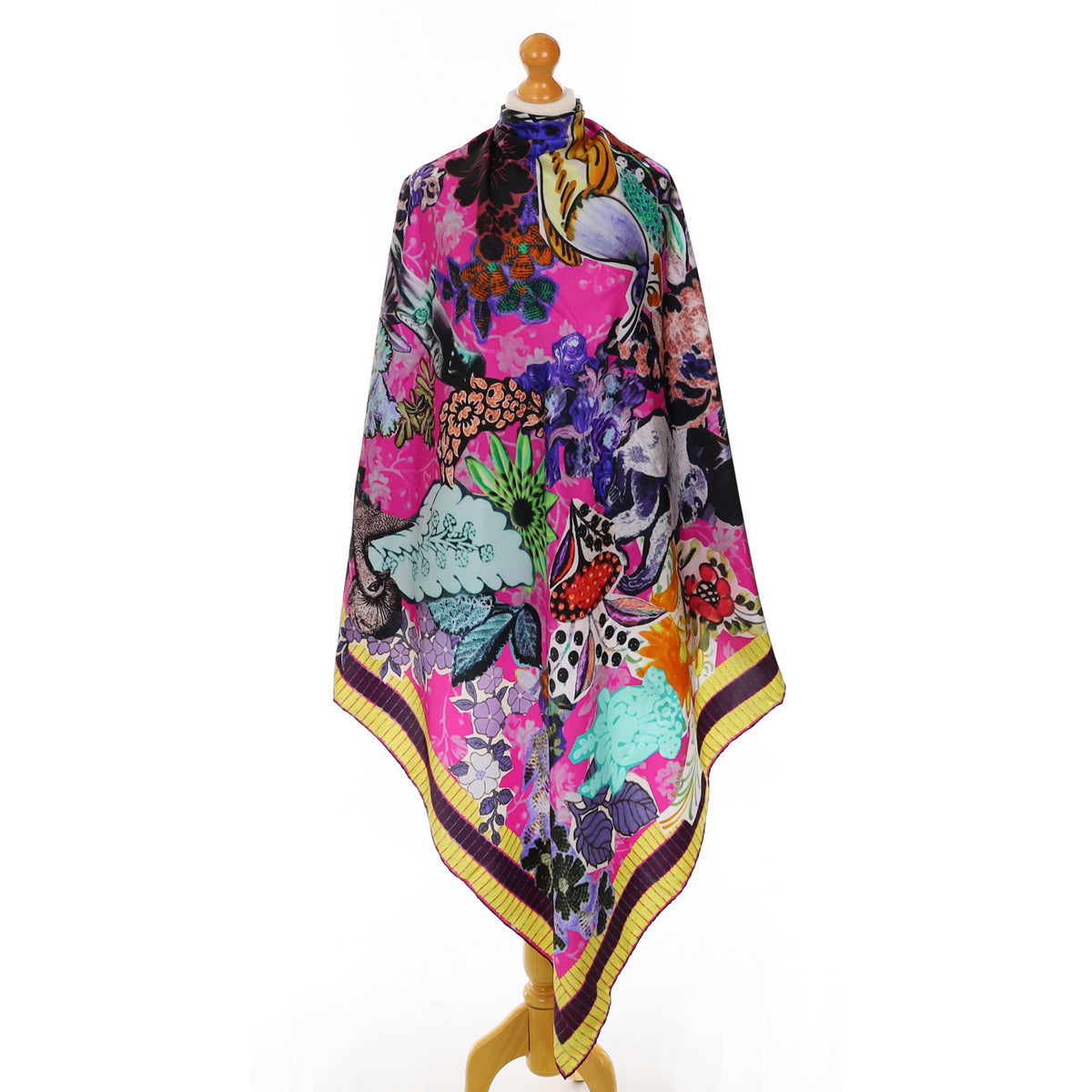 Large Brand New Jane Carr Multi Coloured Silk Scarf