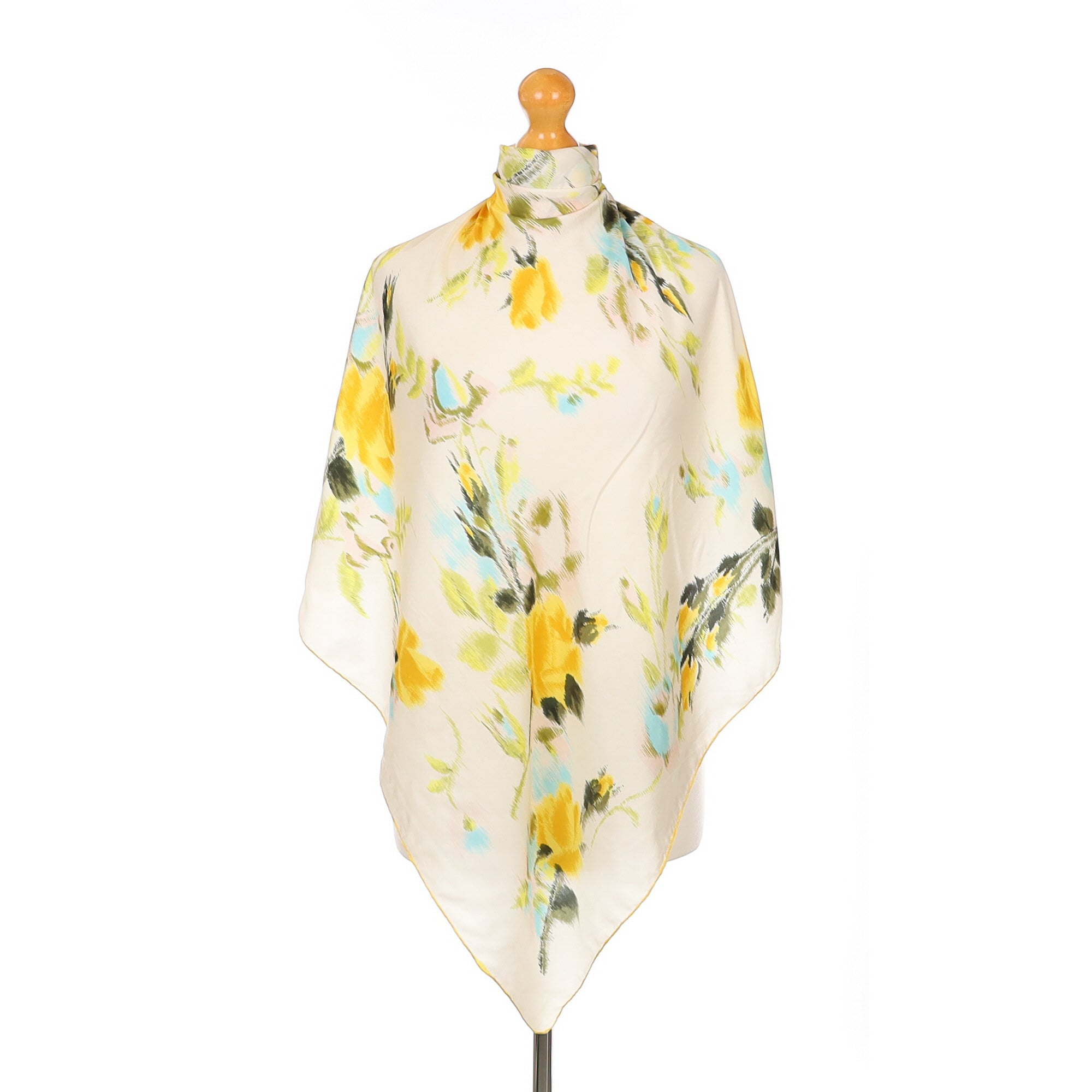 60’s/70’s Yellow Floral Vintage Silk Scarf