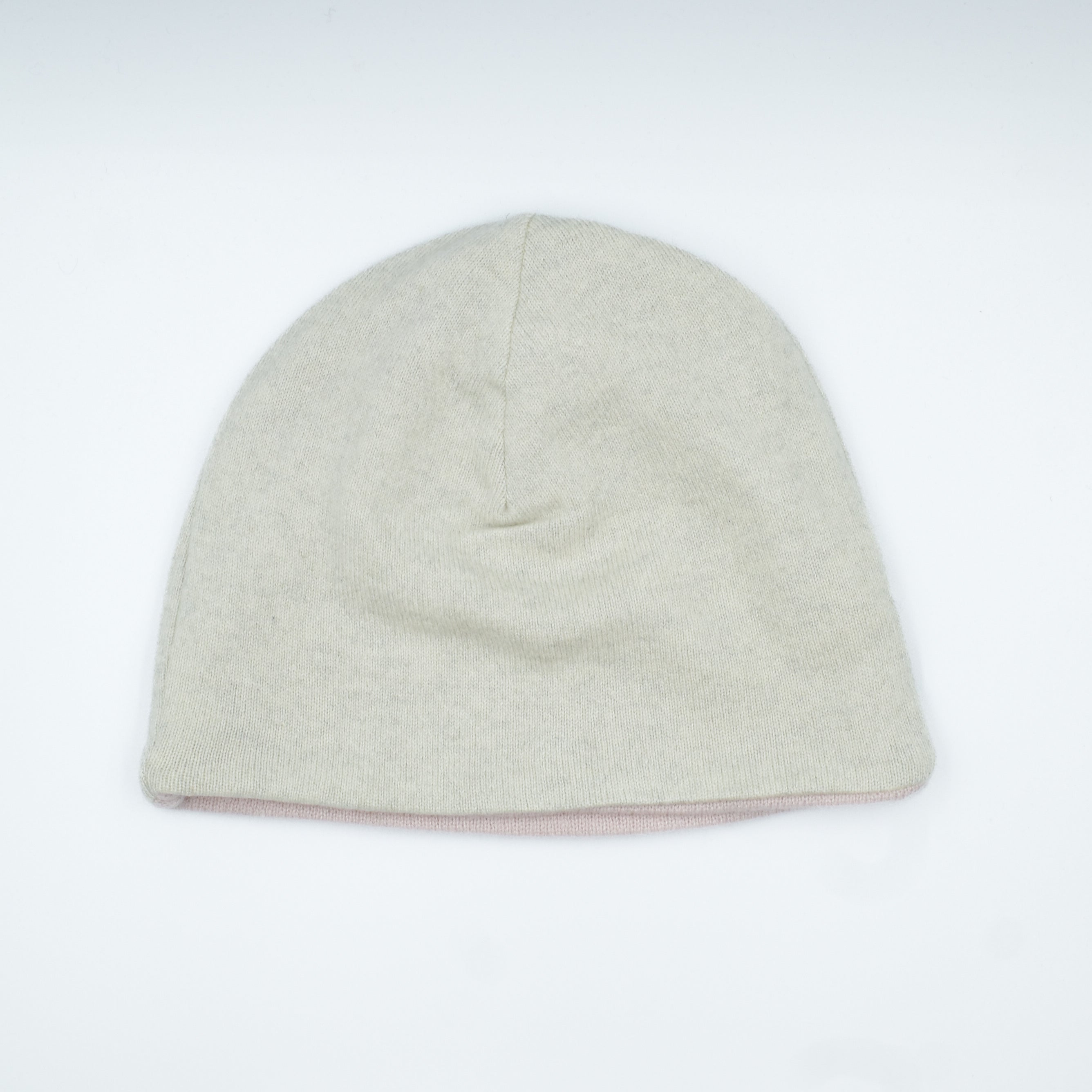 Mist Grey and Pale Purple Cashmere Beanie Hat