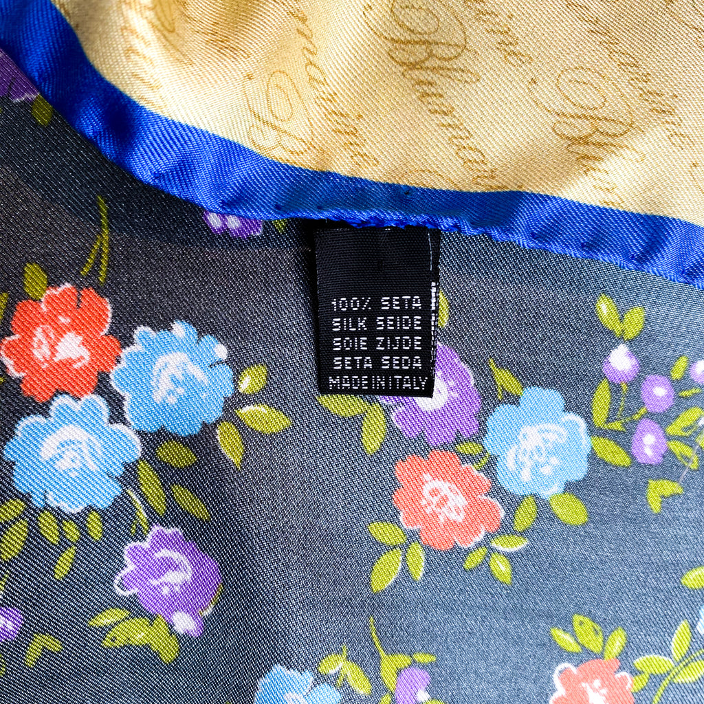 Italian Floral Design Silk Scarf