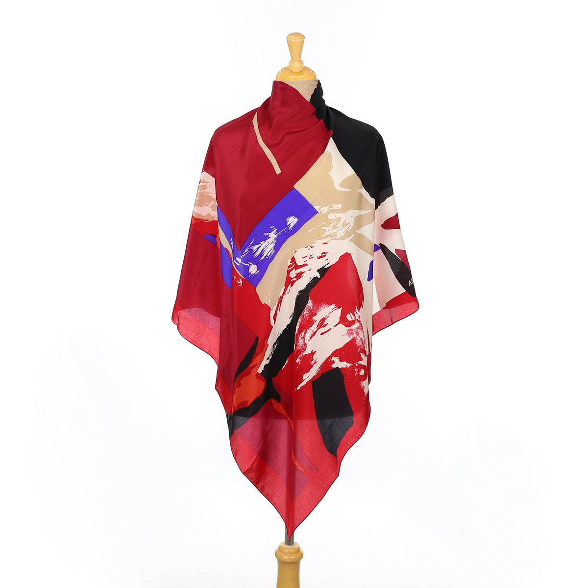 Brand New Anne Klein Red Patterned Vintage Silk Scarf