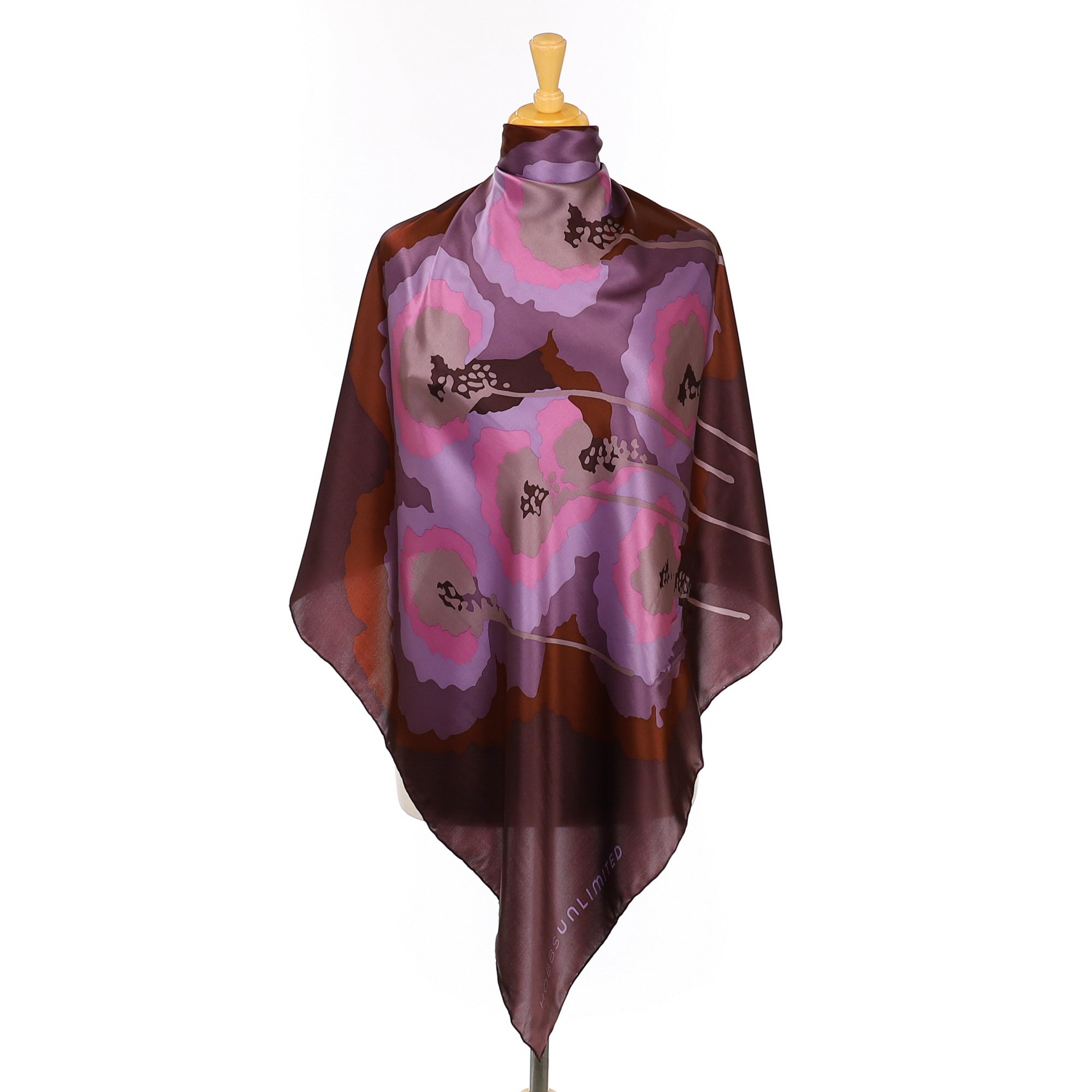 Brand New Hobbs Dark Abstract Floral Silk Scarf