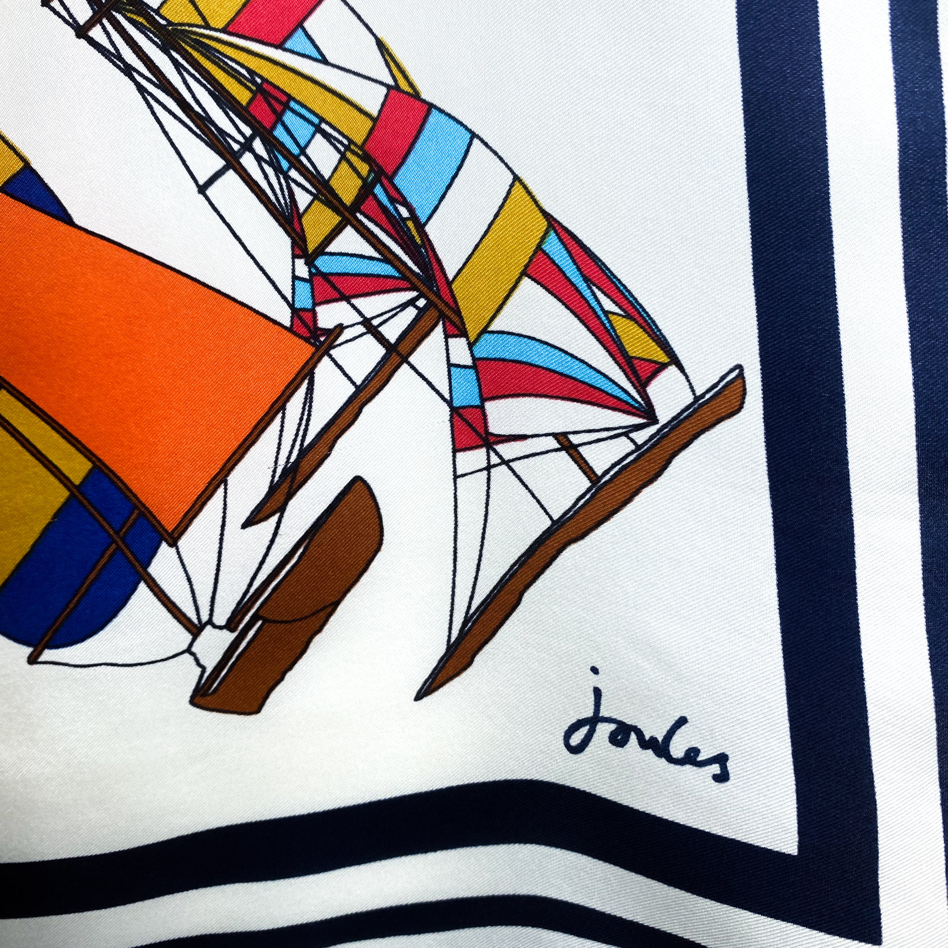 Joules Yacht Design Silk Scarf