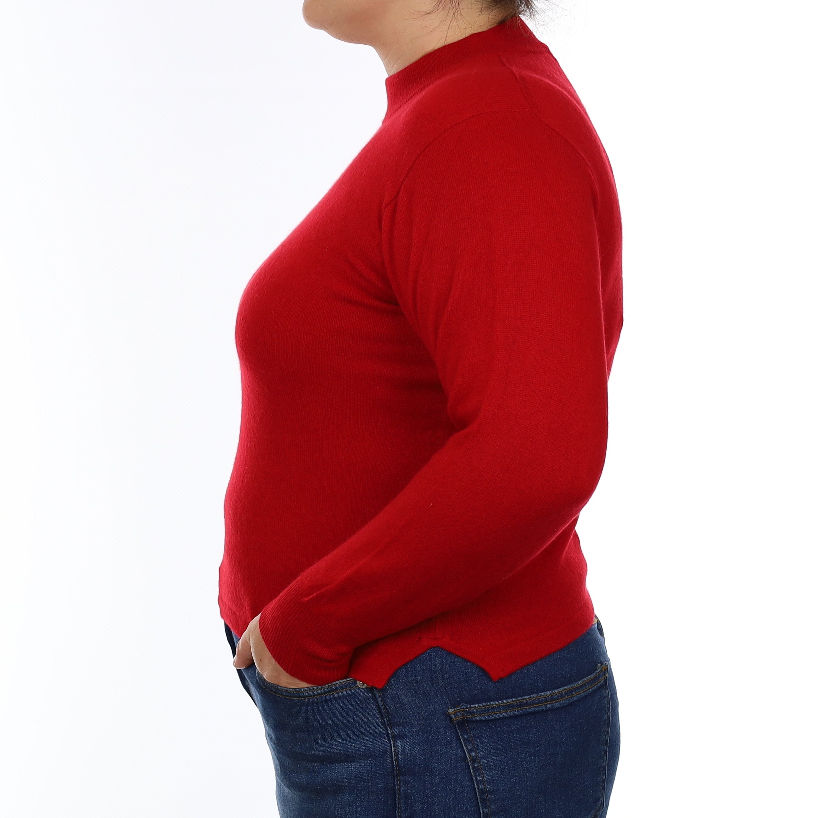 Postbox Red Cashmere Turtle Neck Jumper Large