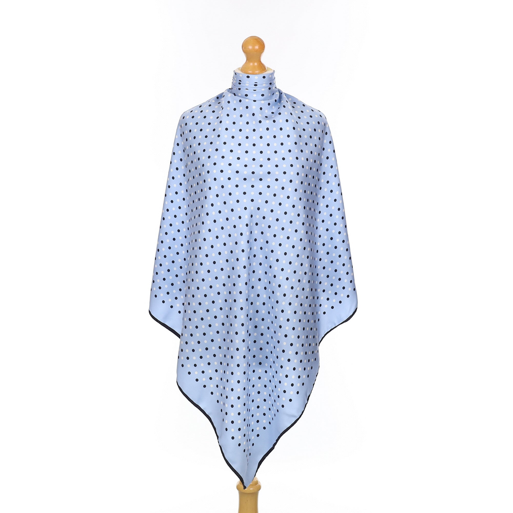Country Casuals Blue Spotted Vintage Silk Scarf