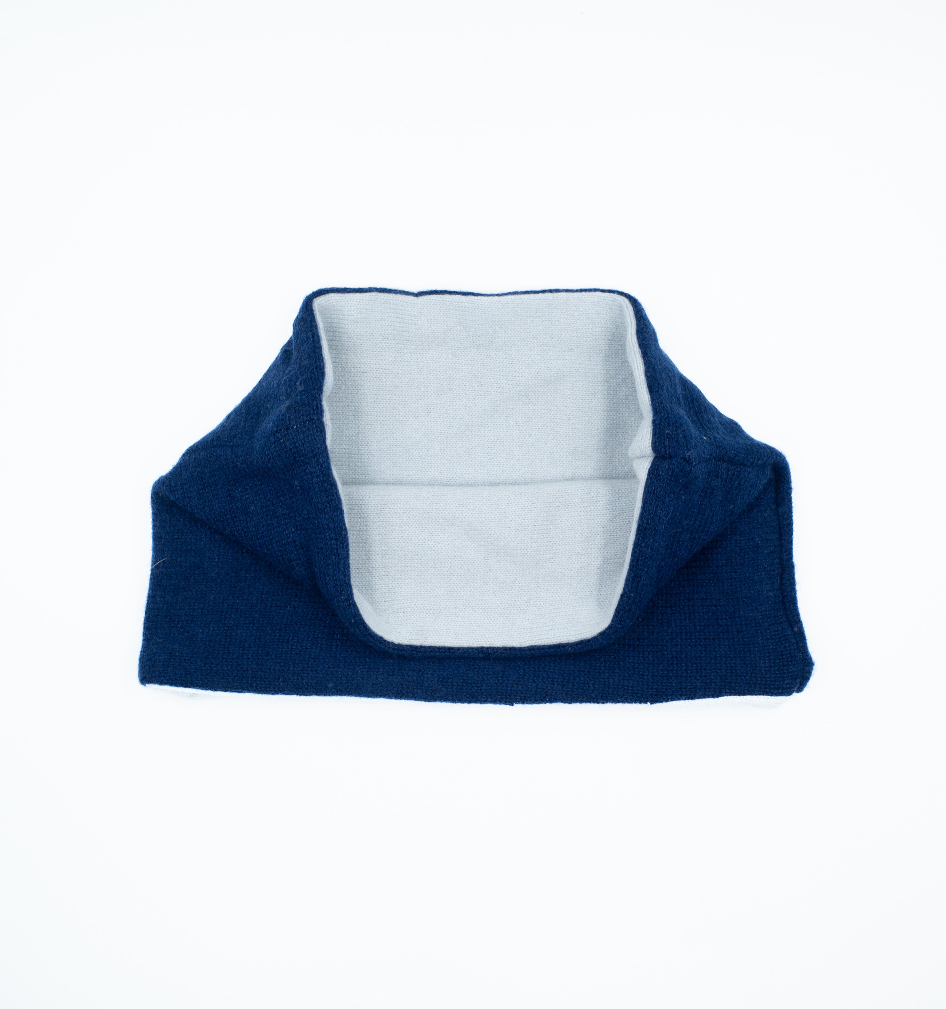 French Navy and Ice Blue Neck Warmer