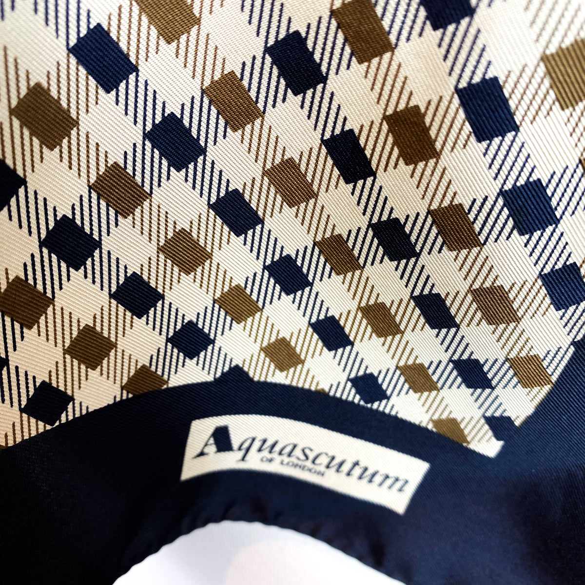 Aquascutum Checked Vintage Silk Scarf