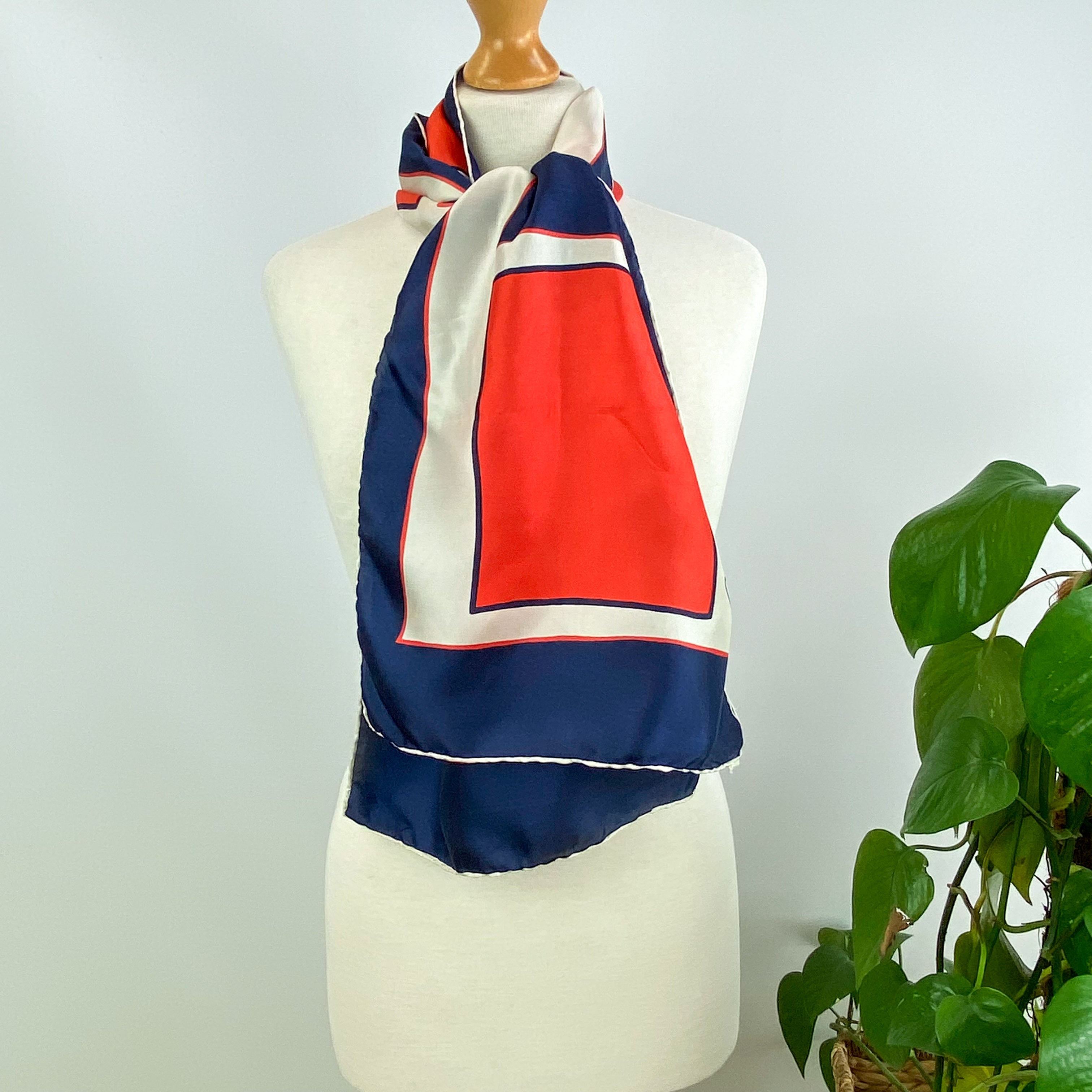 Besco Red White & Blue Vintage Silk Scarf