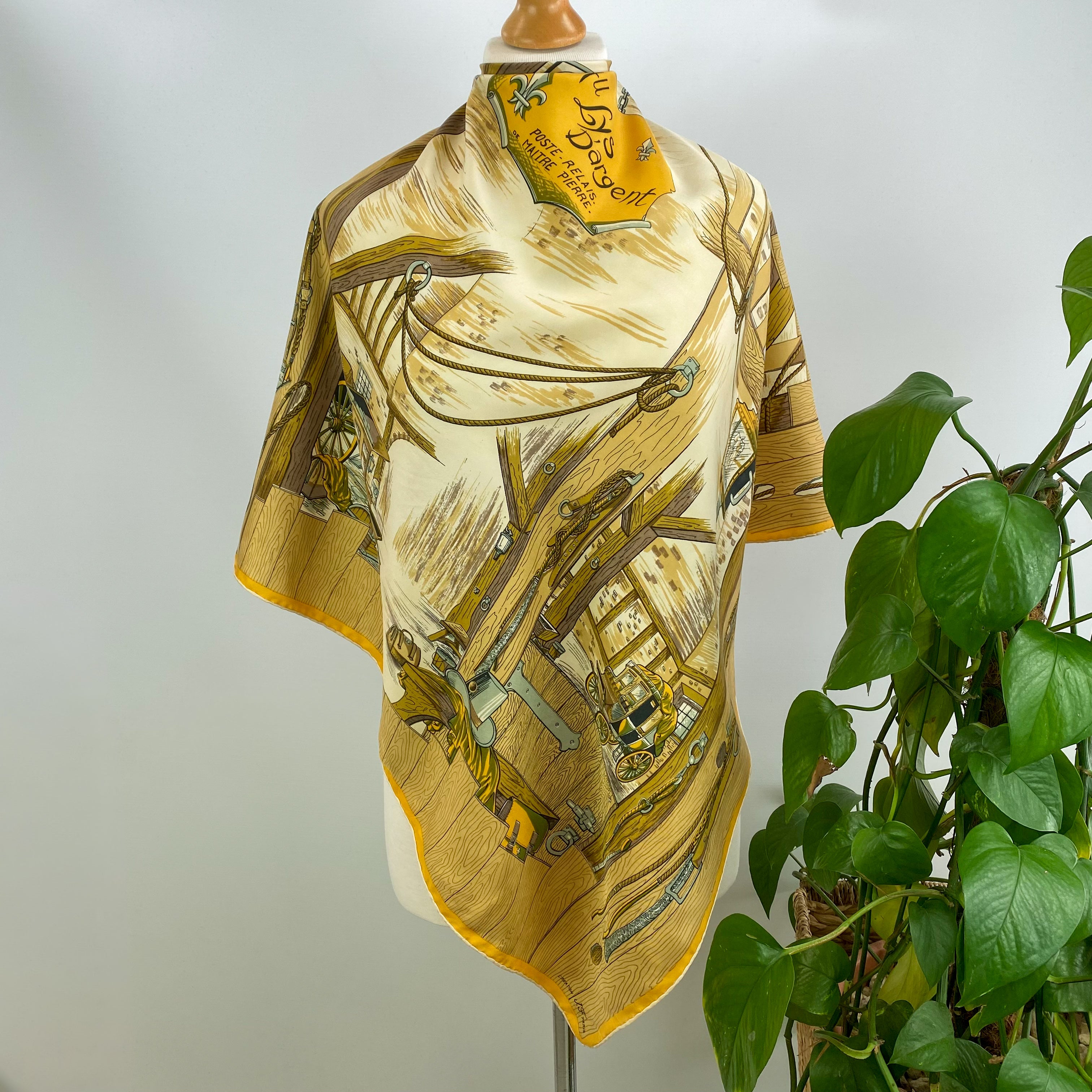 J F Paris Old Town Vintage Silk Scarf