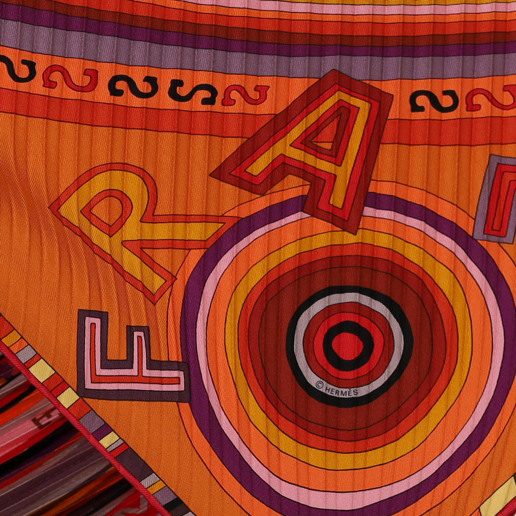 Brand New Boxed Hermès Tohu Bohu Plisse Silk Scarf
