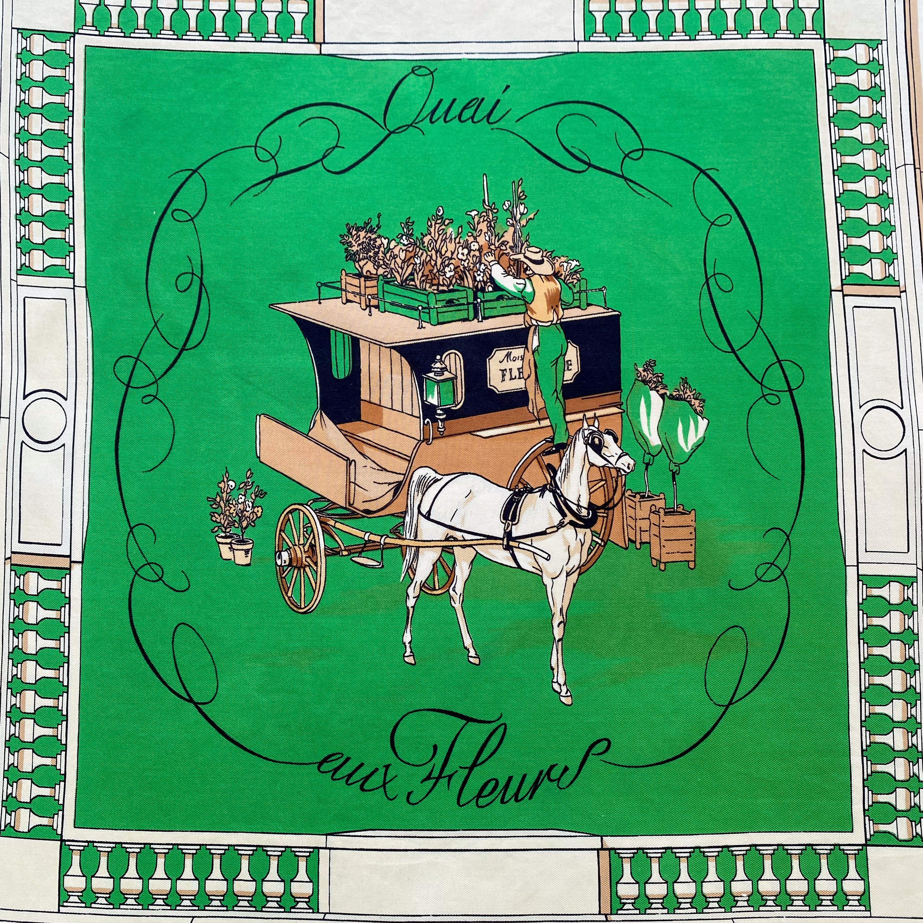 Boxed Hermès Quai Aux Fleurs Silk Scarf