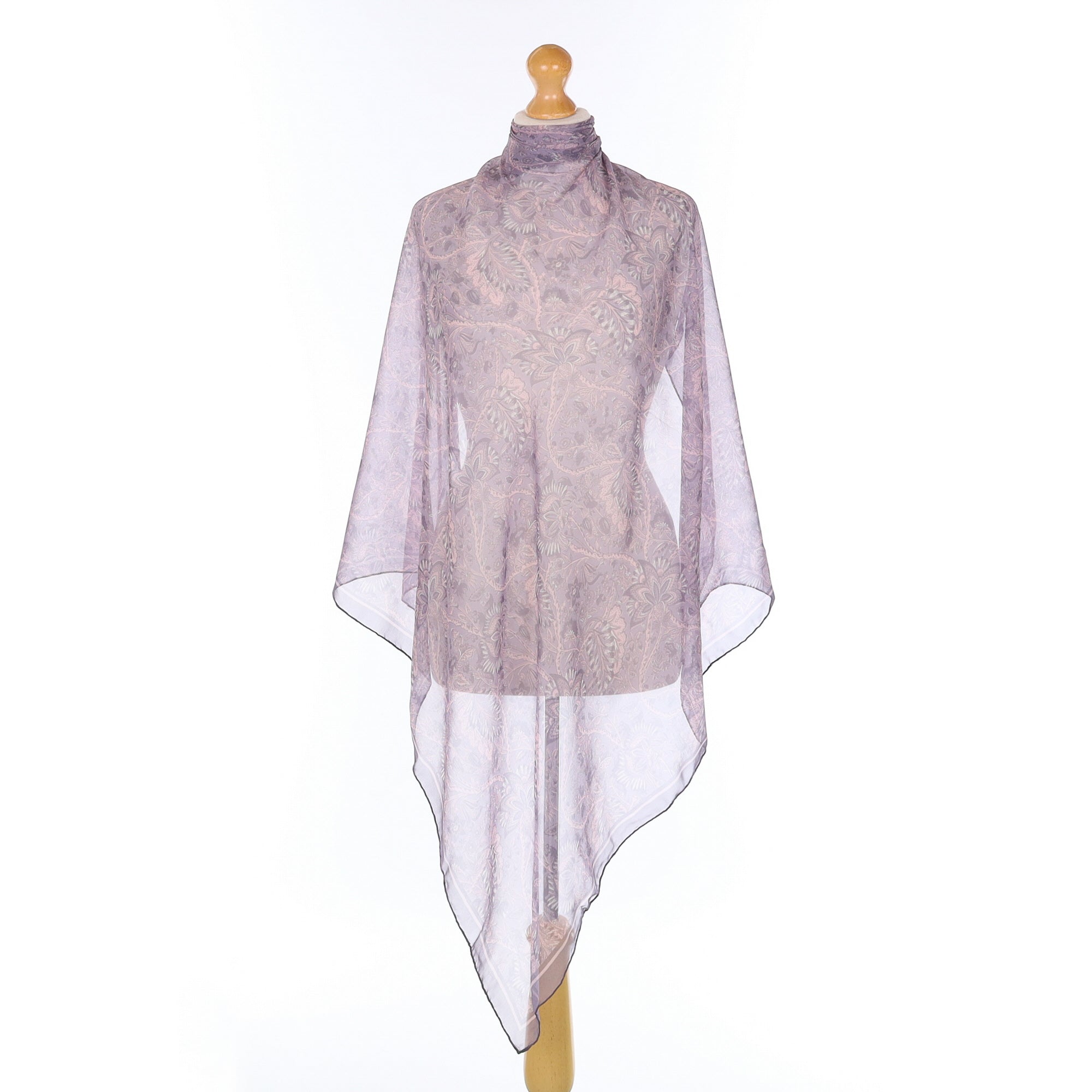 Beckford Silk Purple Floral Silk Scarf