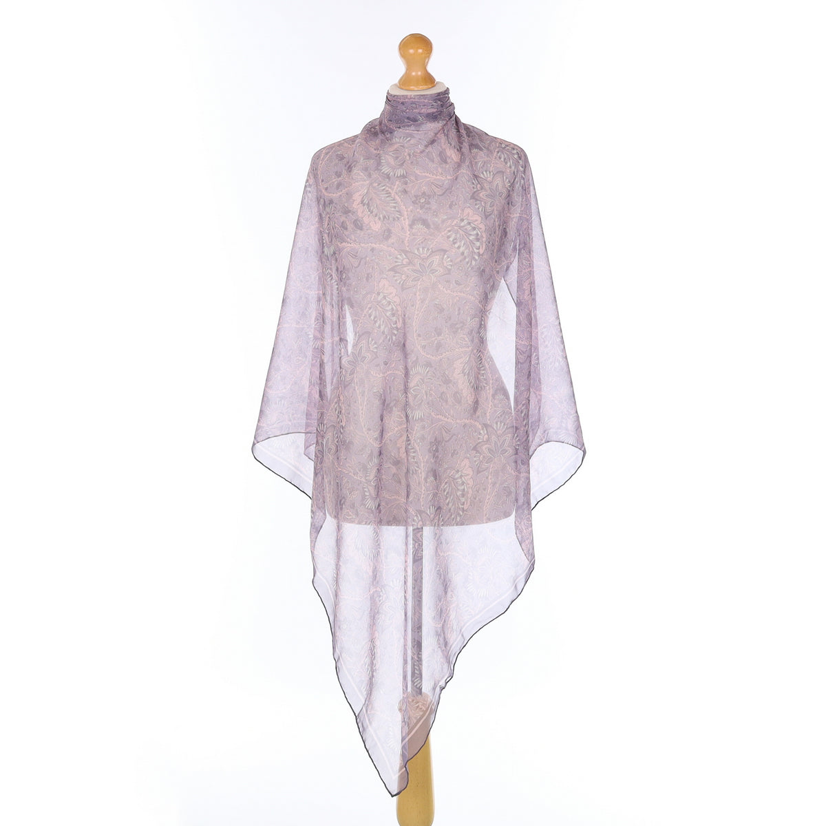 Beckford Silk Purple Floral Silk Scarf