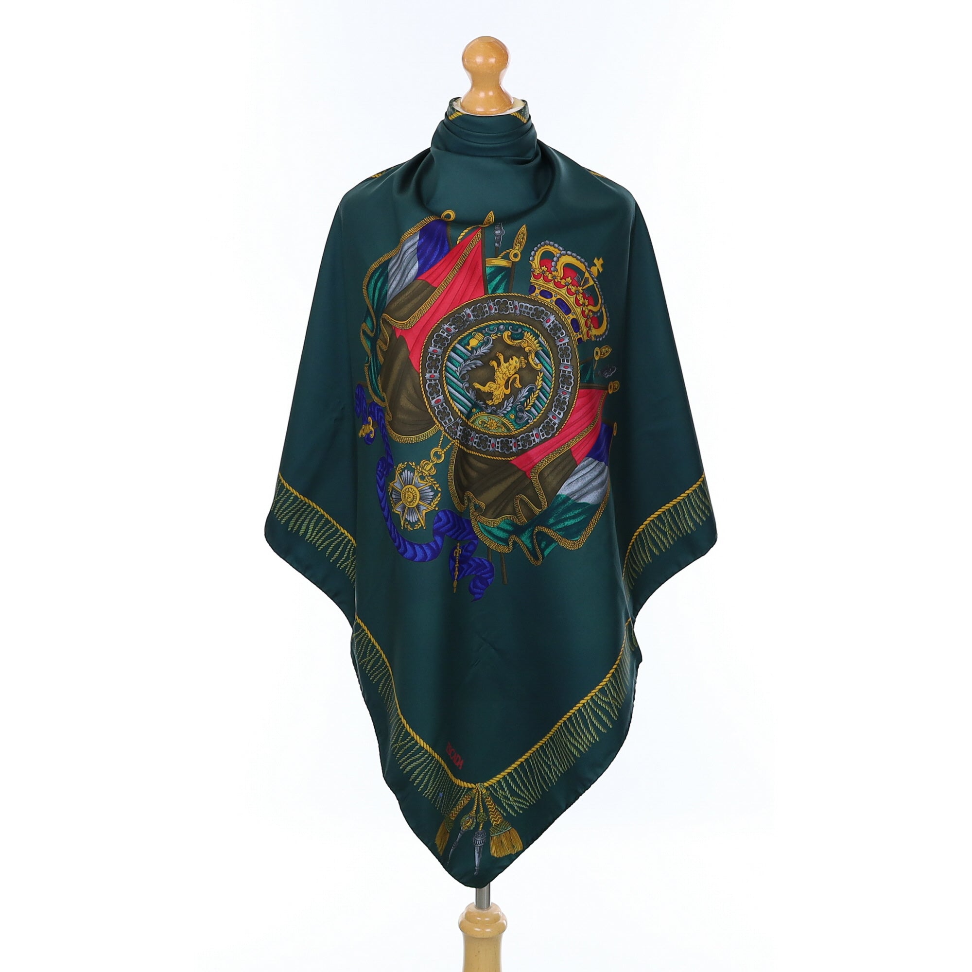 Boxed Escada Dark Green Silk Scarf
