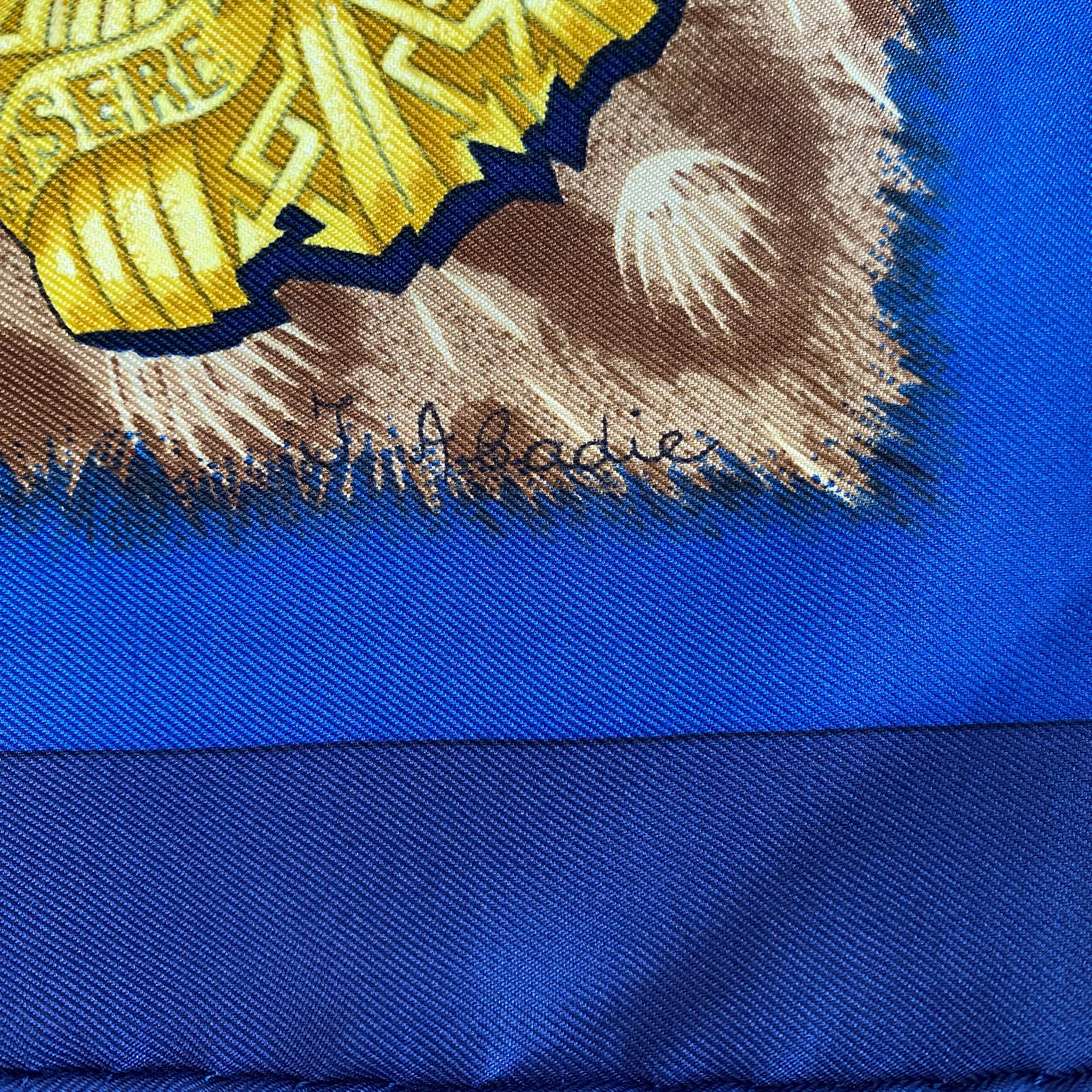 Hermès Casque Et Plumets Silk Scarf