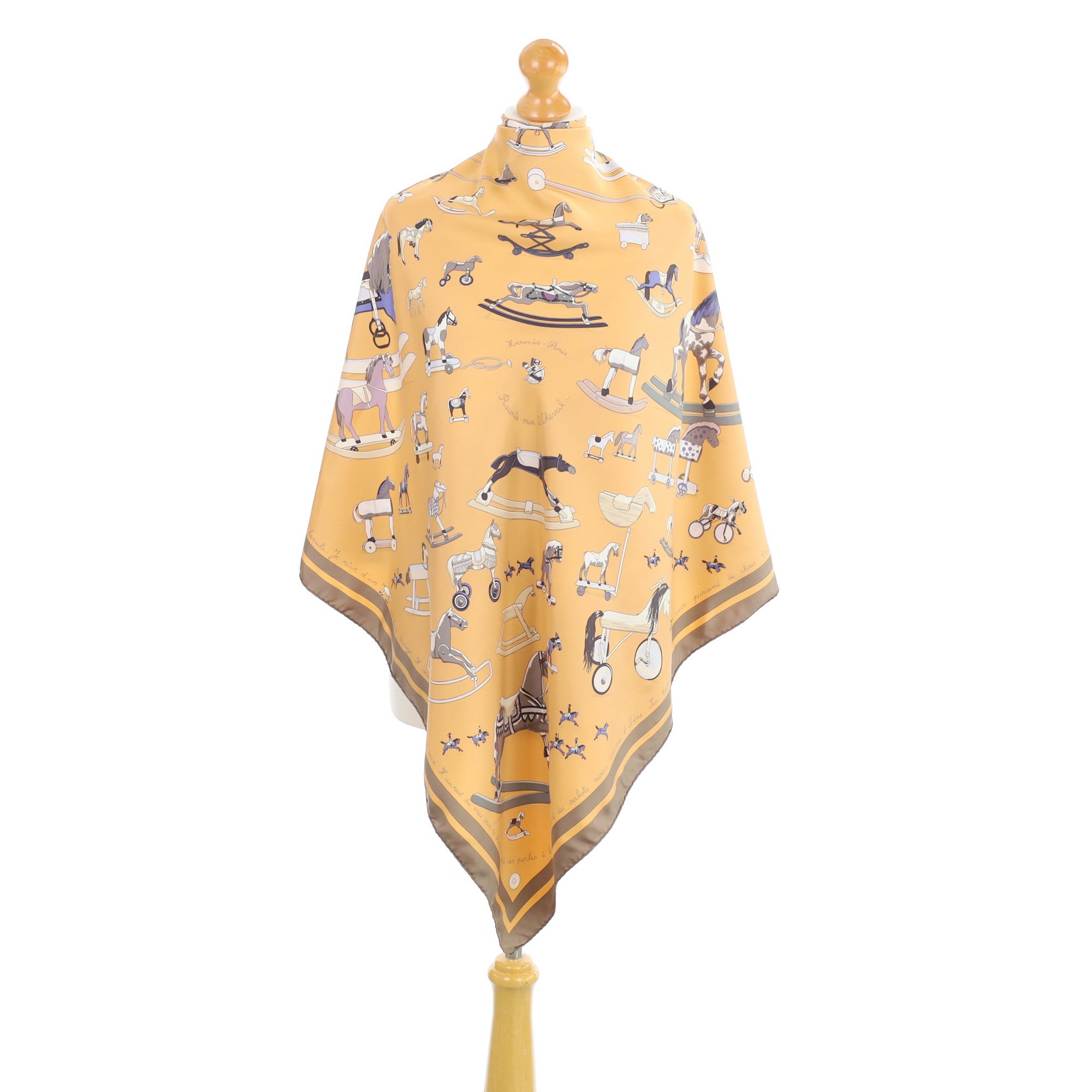 Hermès Raconte Moi Le Cheval Silk Scarf Grail