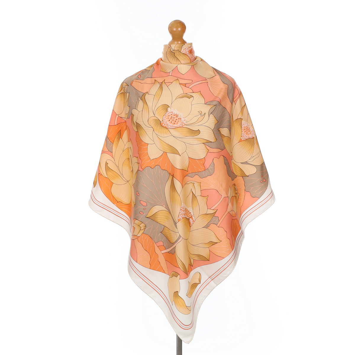 Hermès Fleurs de Lotus Silk Scarf