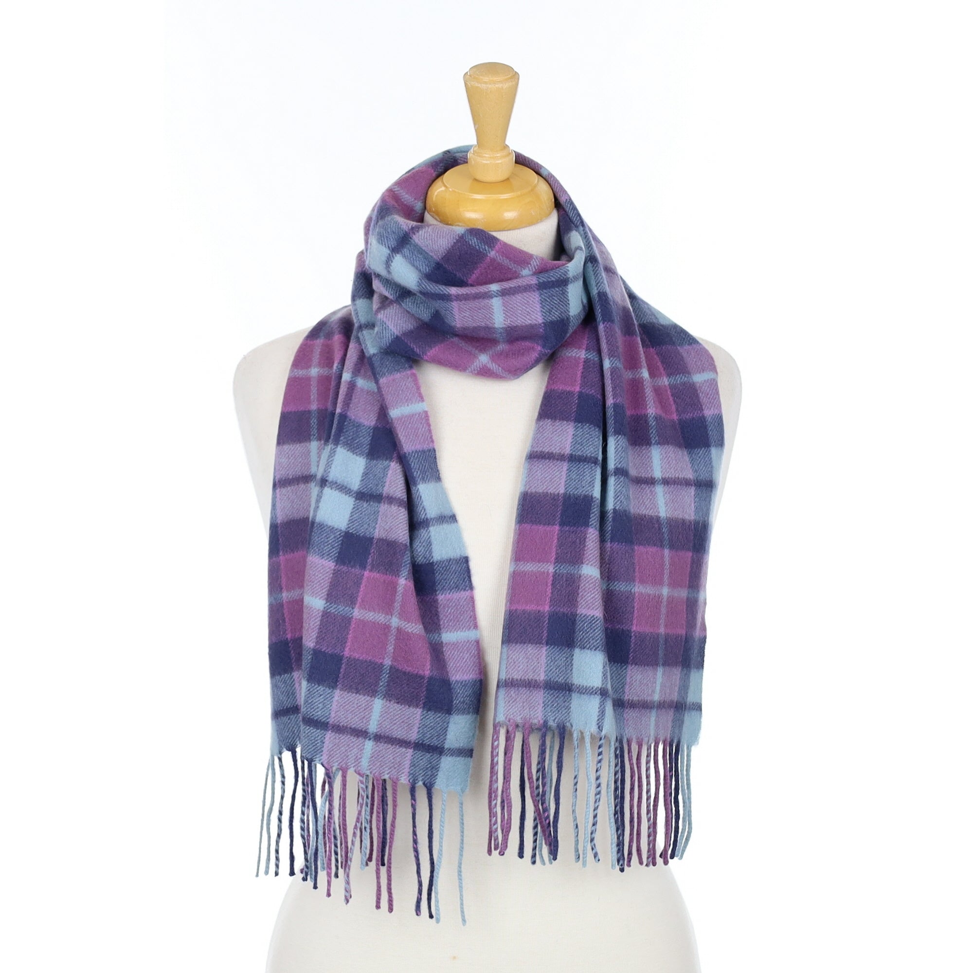 Blue & Mauve Cashmere Woven Scarf