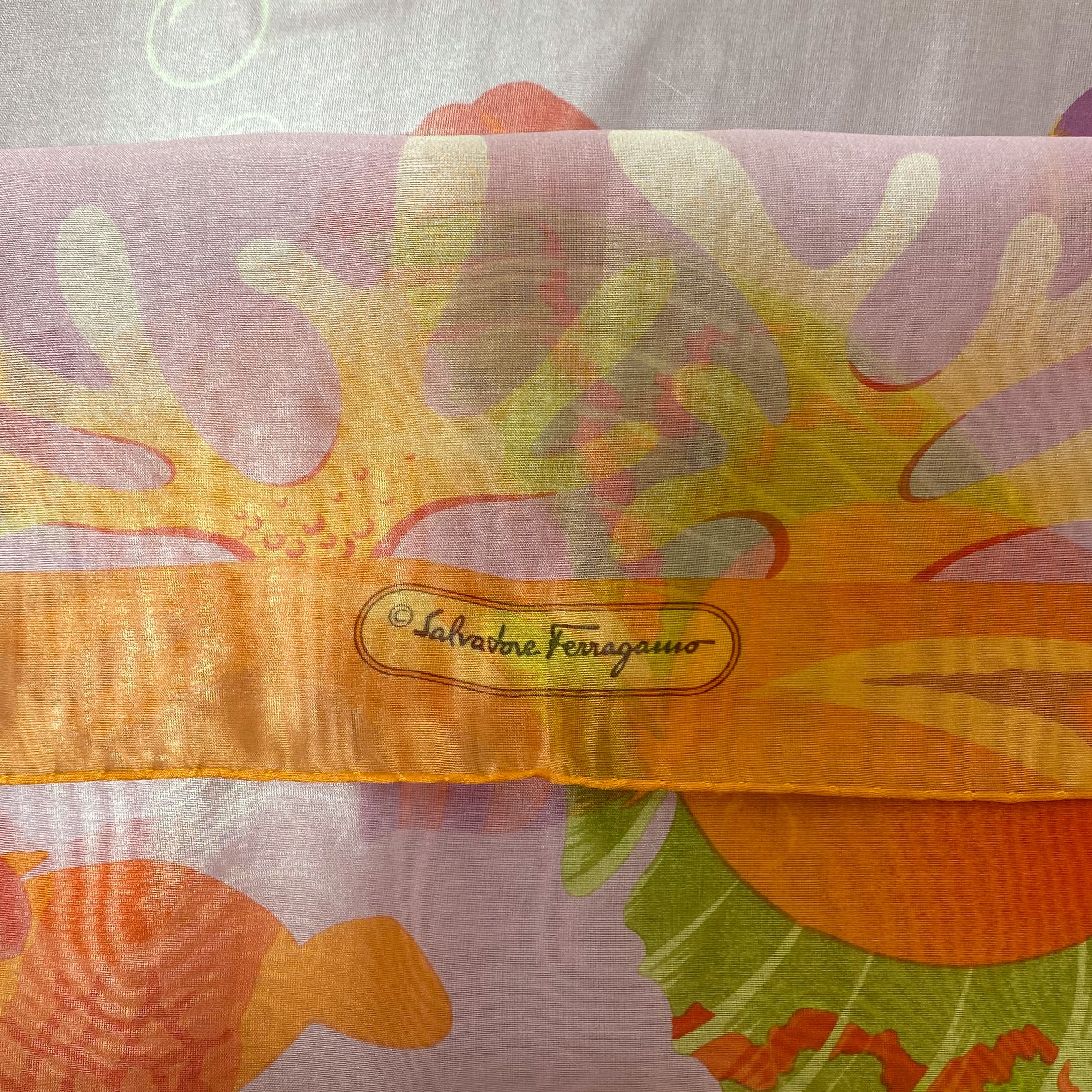 Brand New Boxed Salvatore Ferragamo Silk Scarf