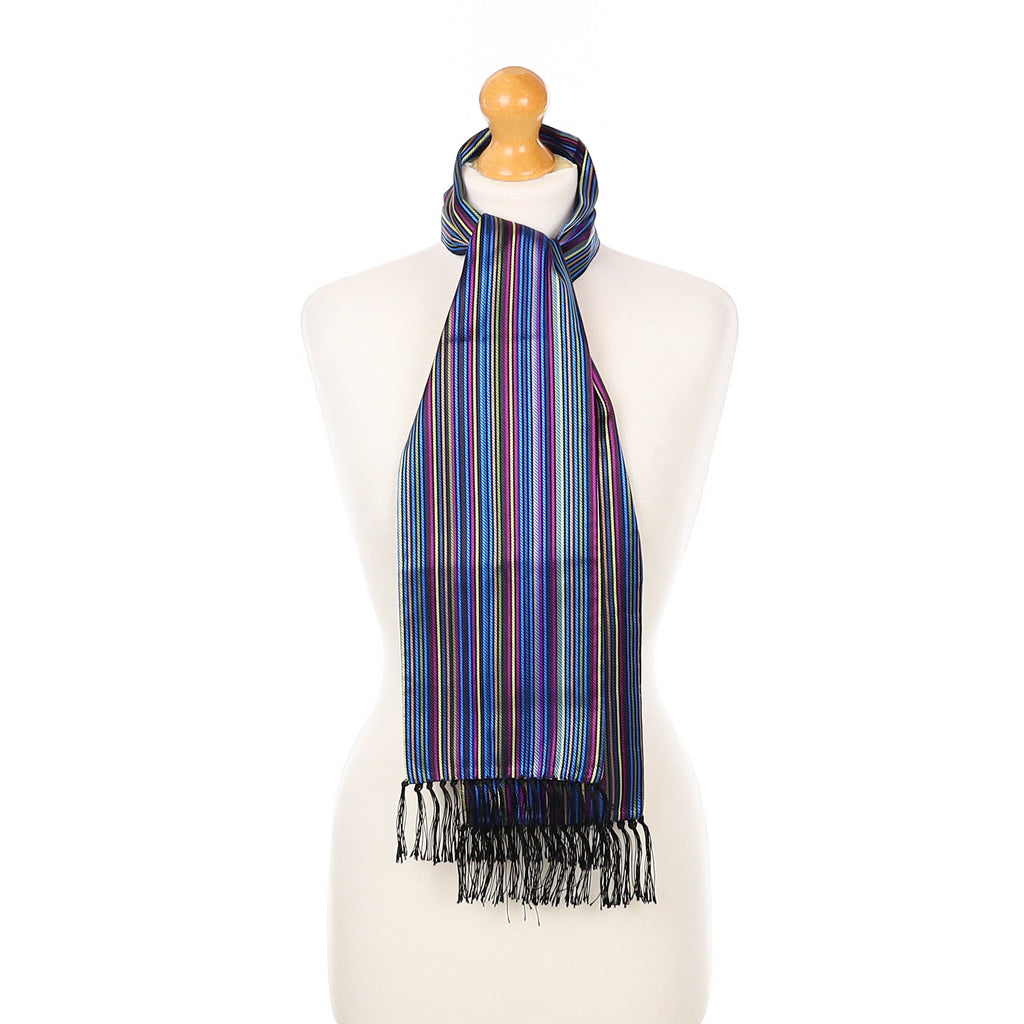 Duchamp Woven Striped Silk Scarf