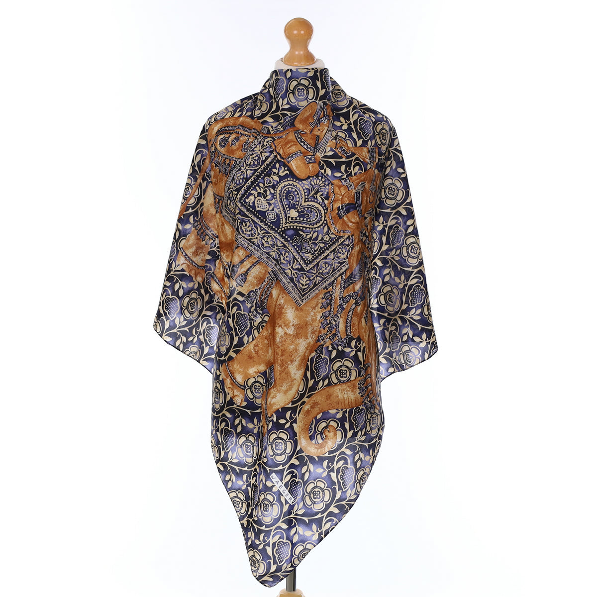 Jaeger Elephant Design Vintage Silk Scarf