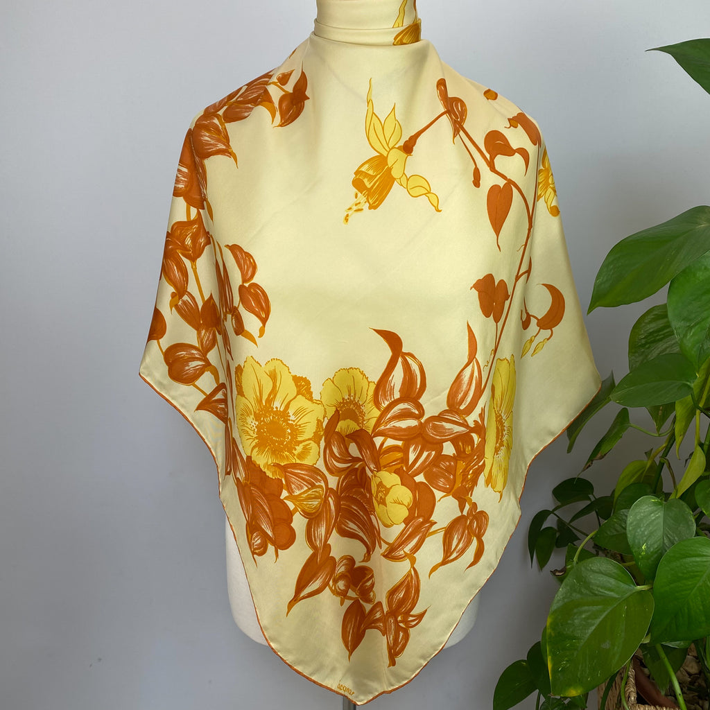 1960/70s Floral Jacqmar Vintage Silk Scarf