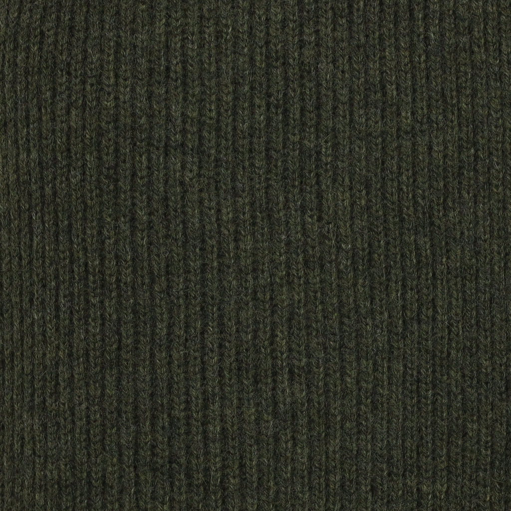 Brand New Scottish Khaki Green Rib Cashmere Scarf