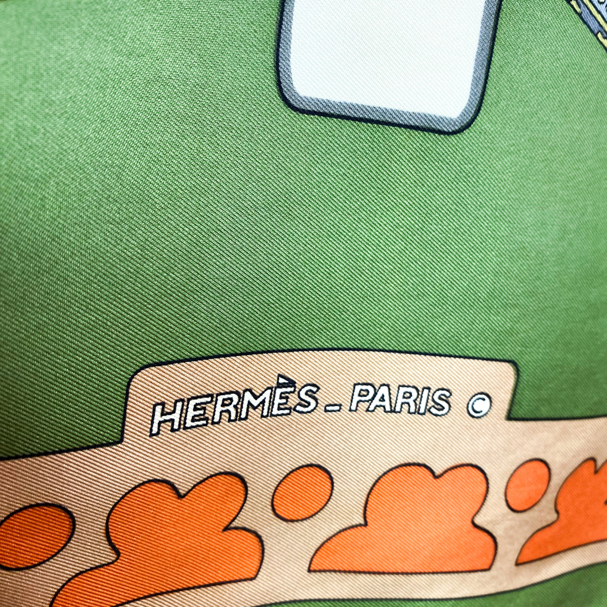 Boxed Hermes 1972 Diane Vintage Silk Scarf