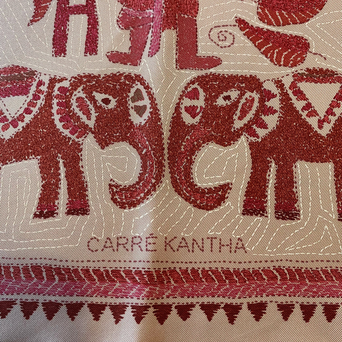 Pristine Hermès Carré Kantha Silk Scarf Quite Rare