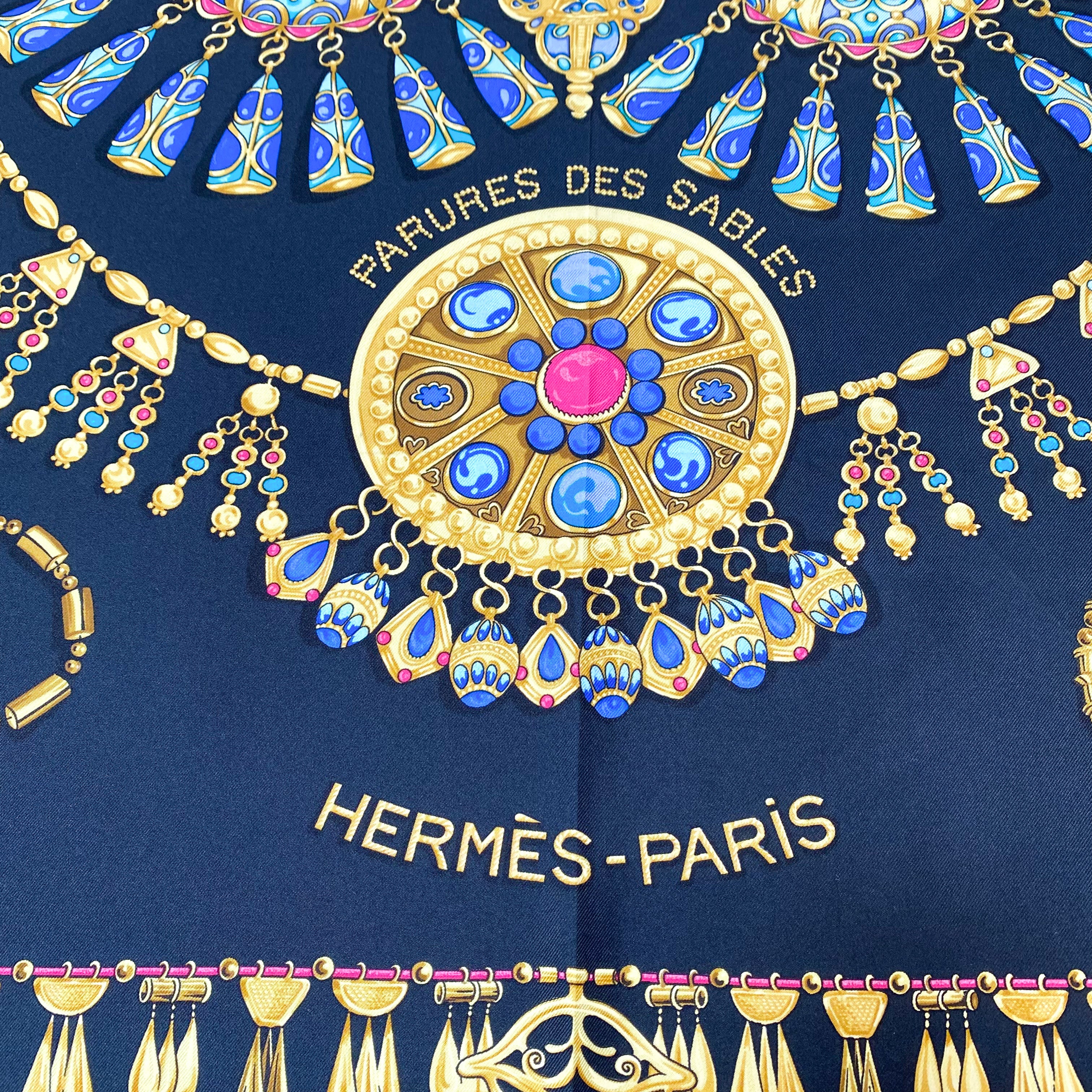 Boxed Hermès 1994 Parures des Sables Silk Scarf