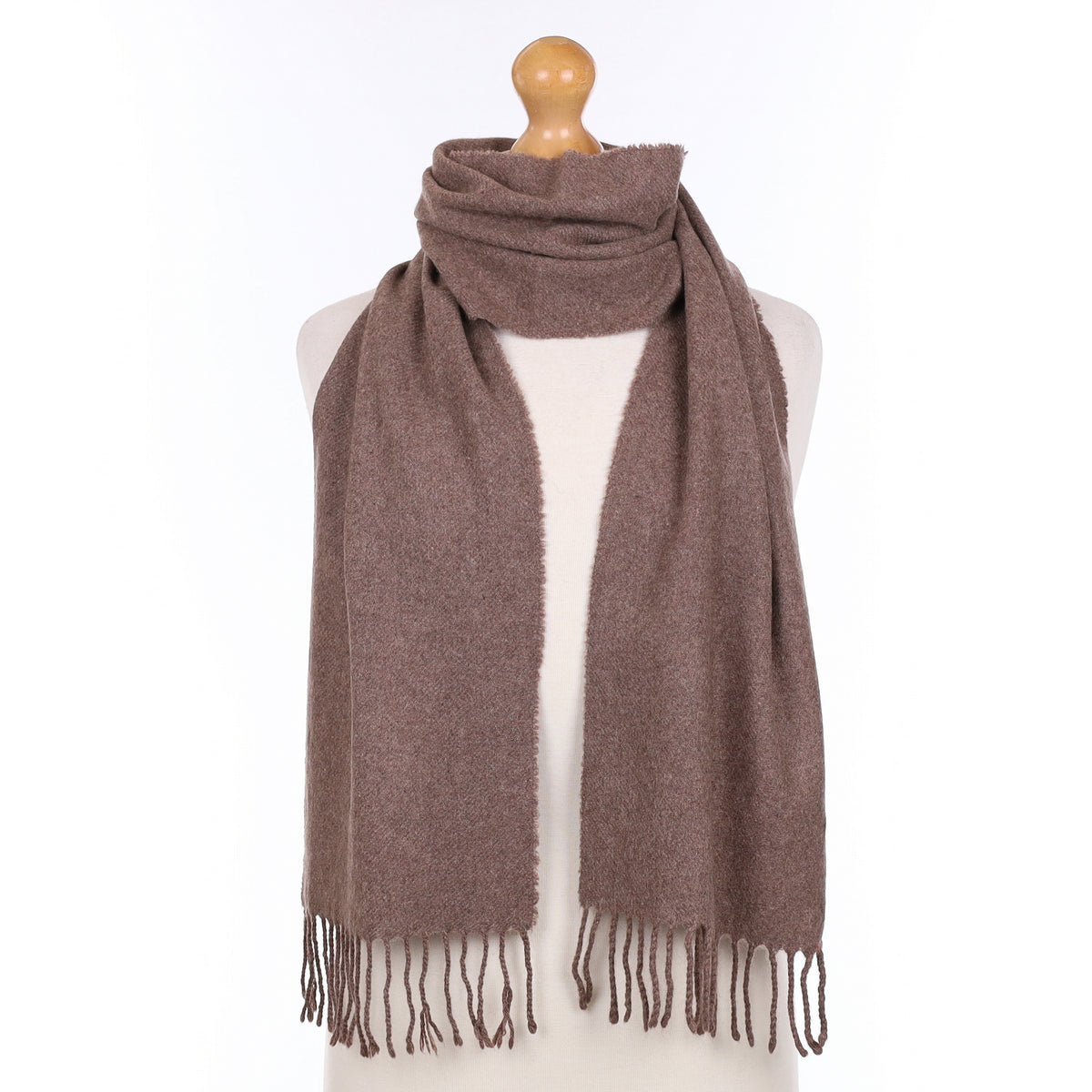 Coffee Brown Cashmere Woven Scarf