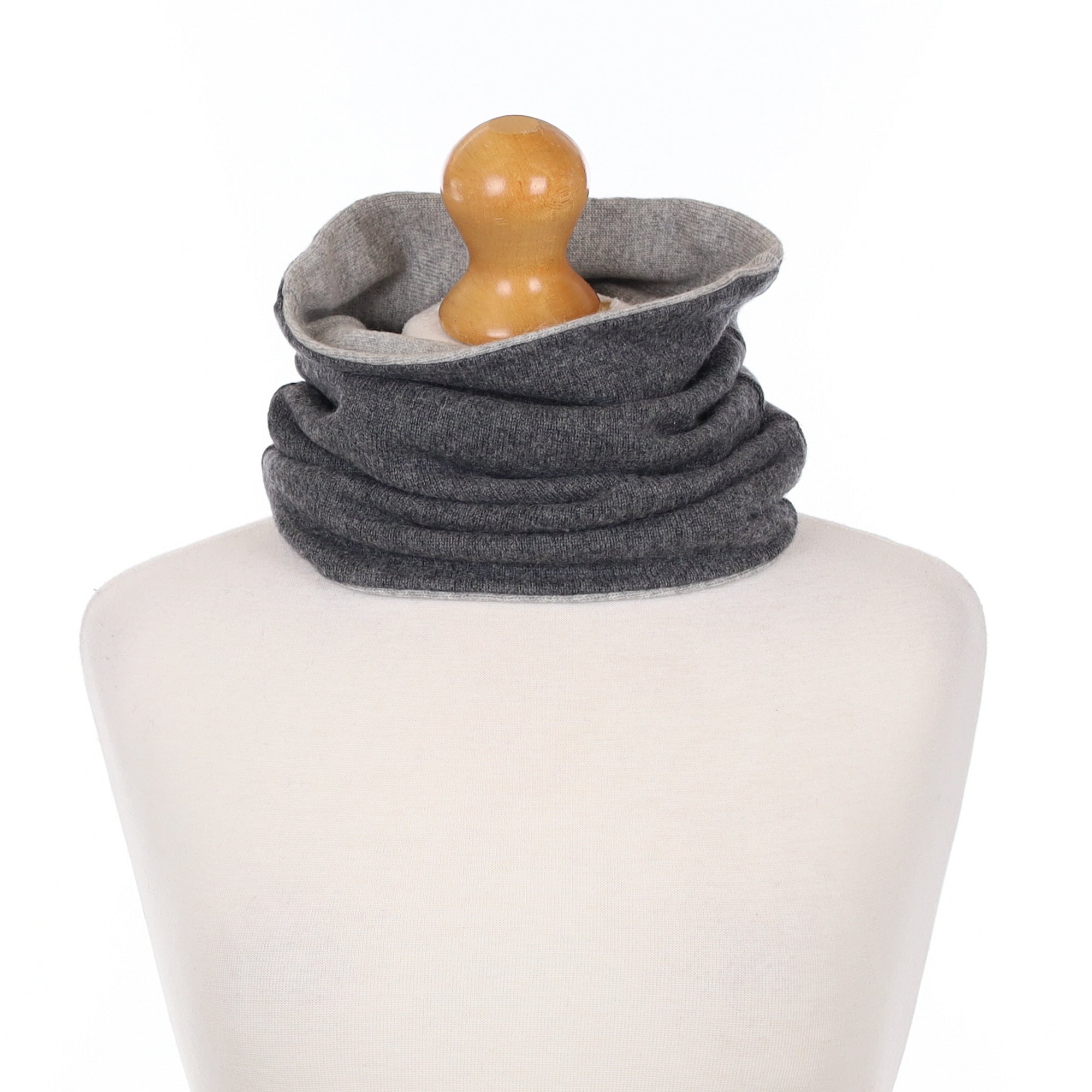 Pale Grey and Smoke Grey Luxury Double Layered Snood