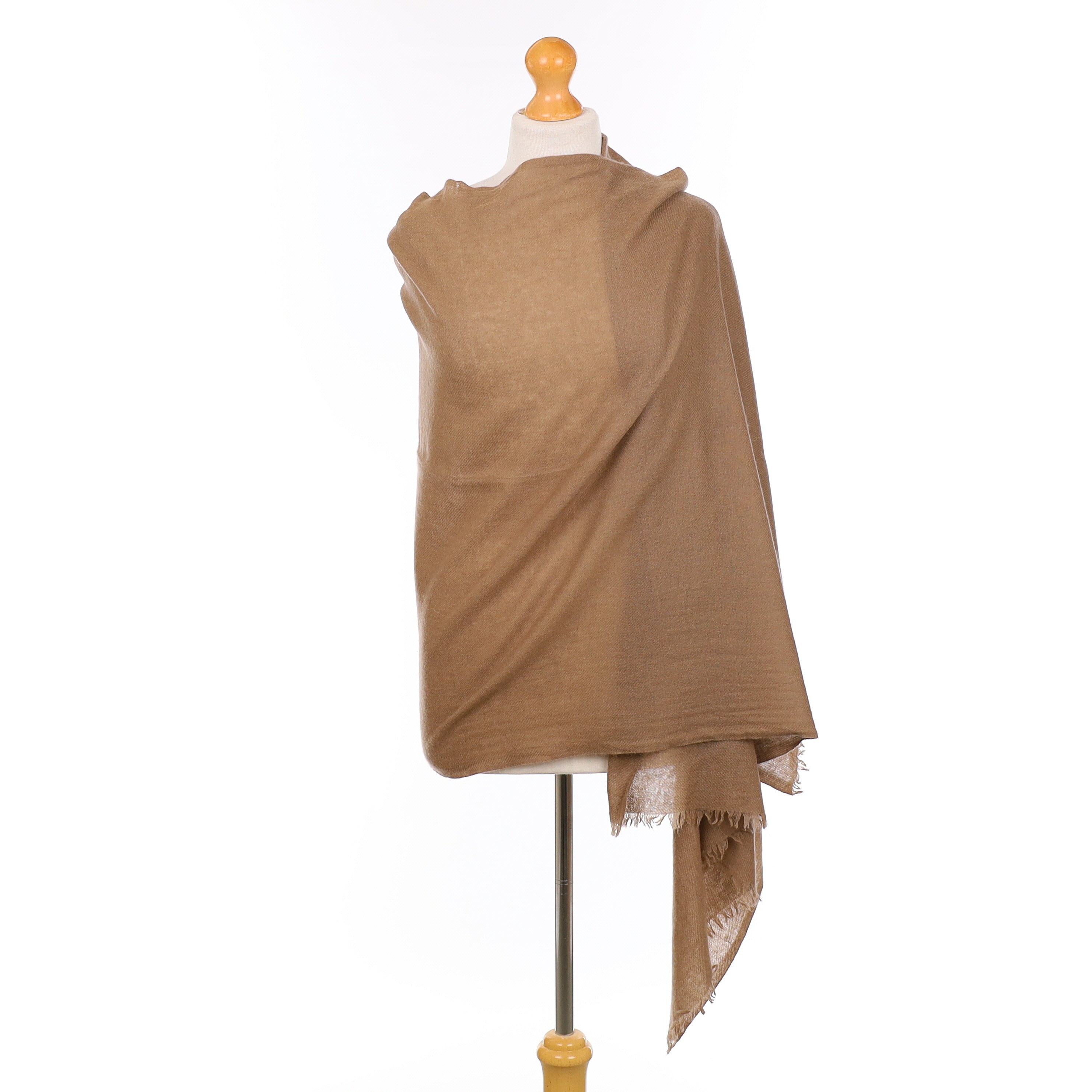 Mocha Cashmere Fine Woven Pashmina Shawl