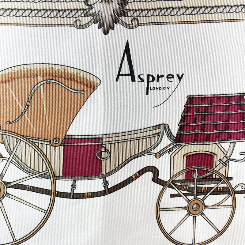 Boxed Asprey Carriages Design Silk Scarf
