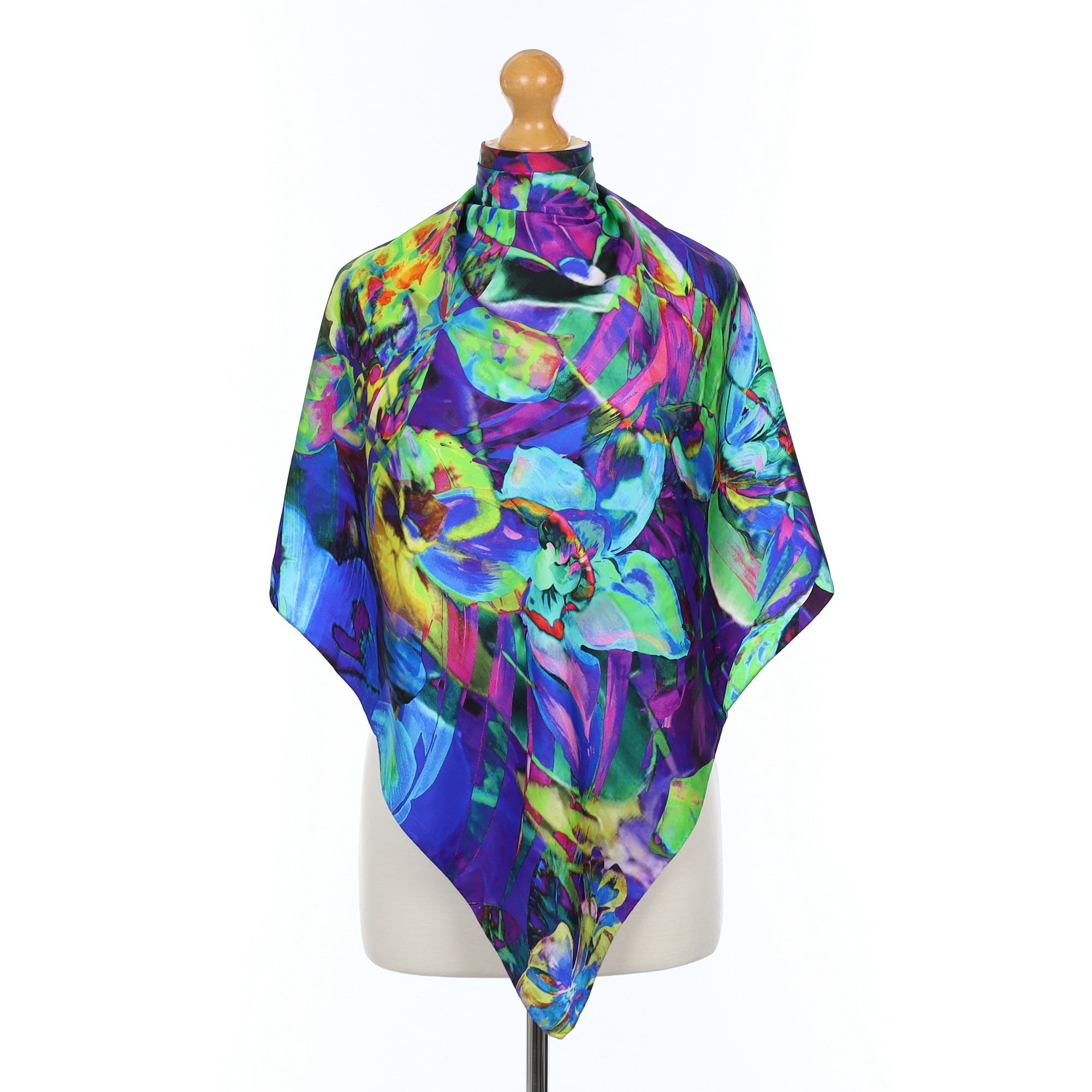 Bright Botanical Silk Scarf
