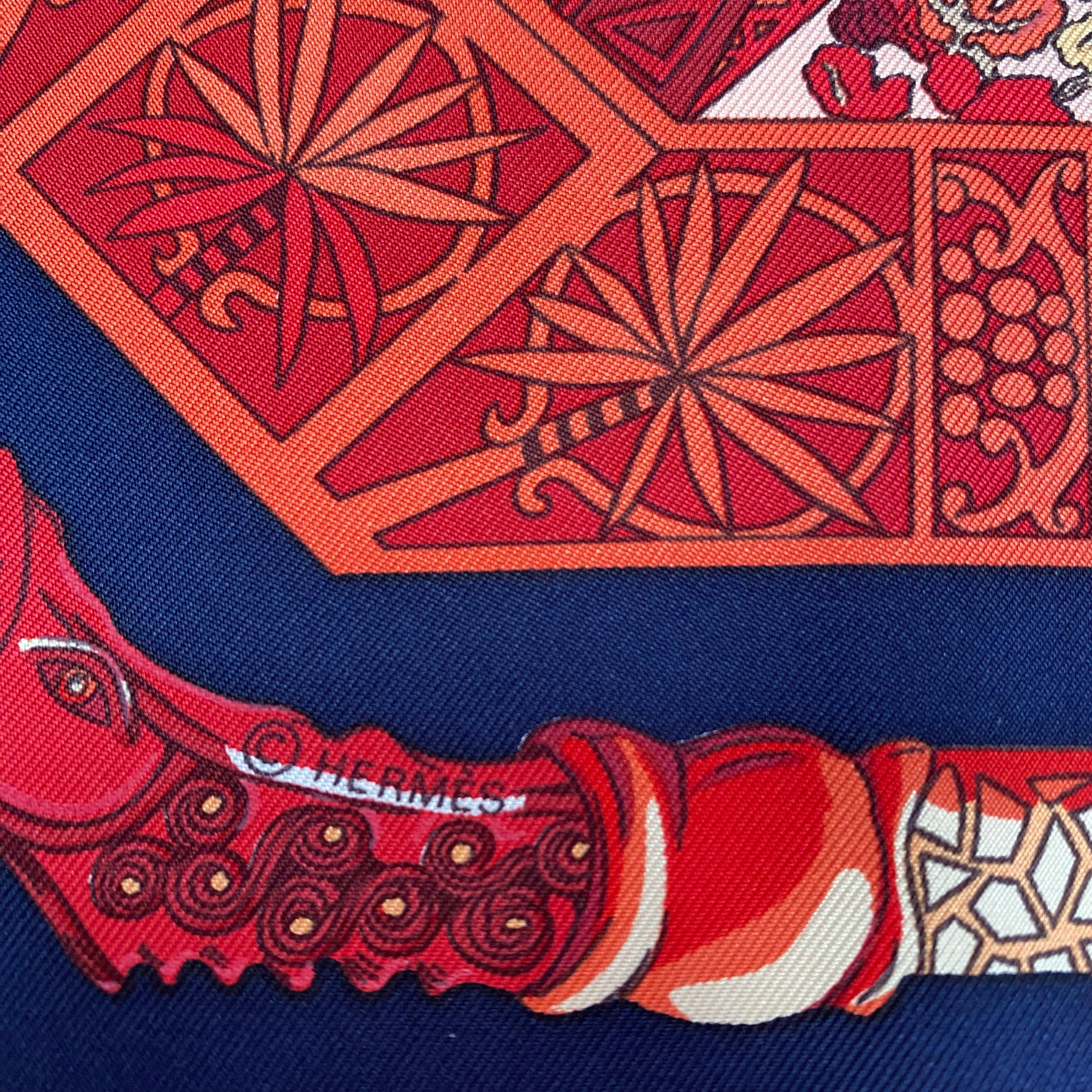 Boxed Hermes Mare Nostrum Designer Silk Scarf