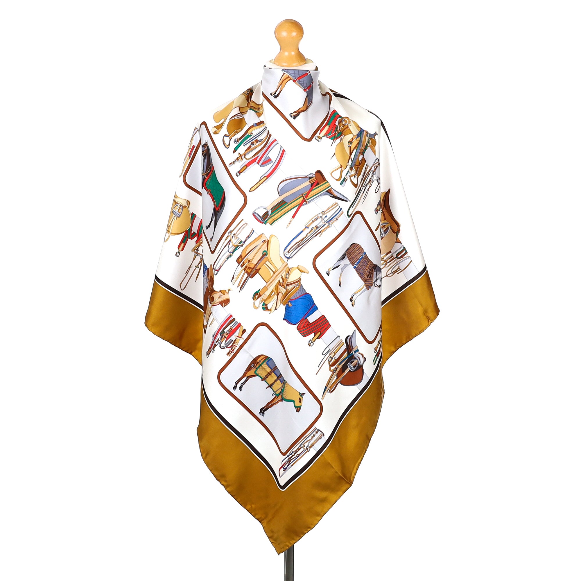 Brand New Gucci Equestrian Vintage Silk Scarf
