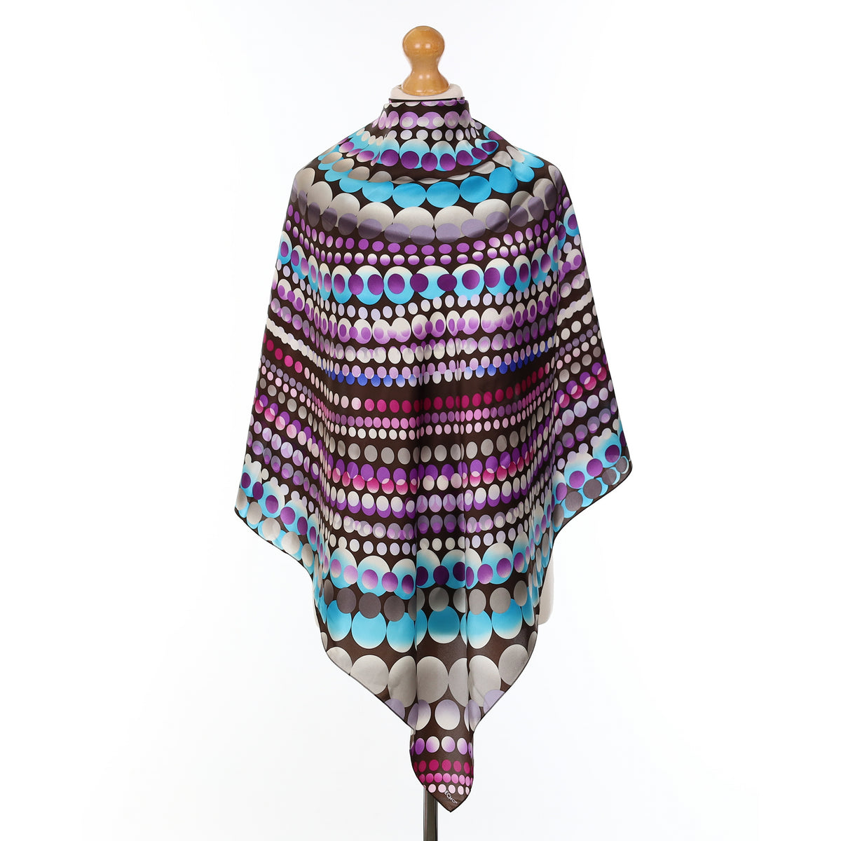 Echo Circle Patterned Silk Scarf