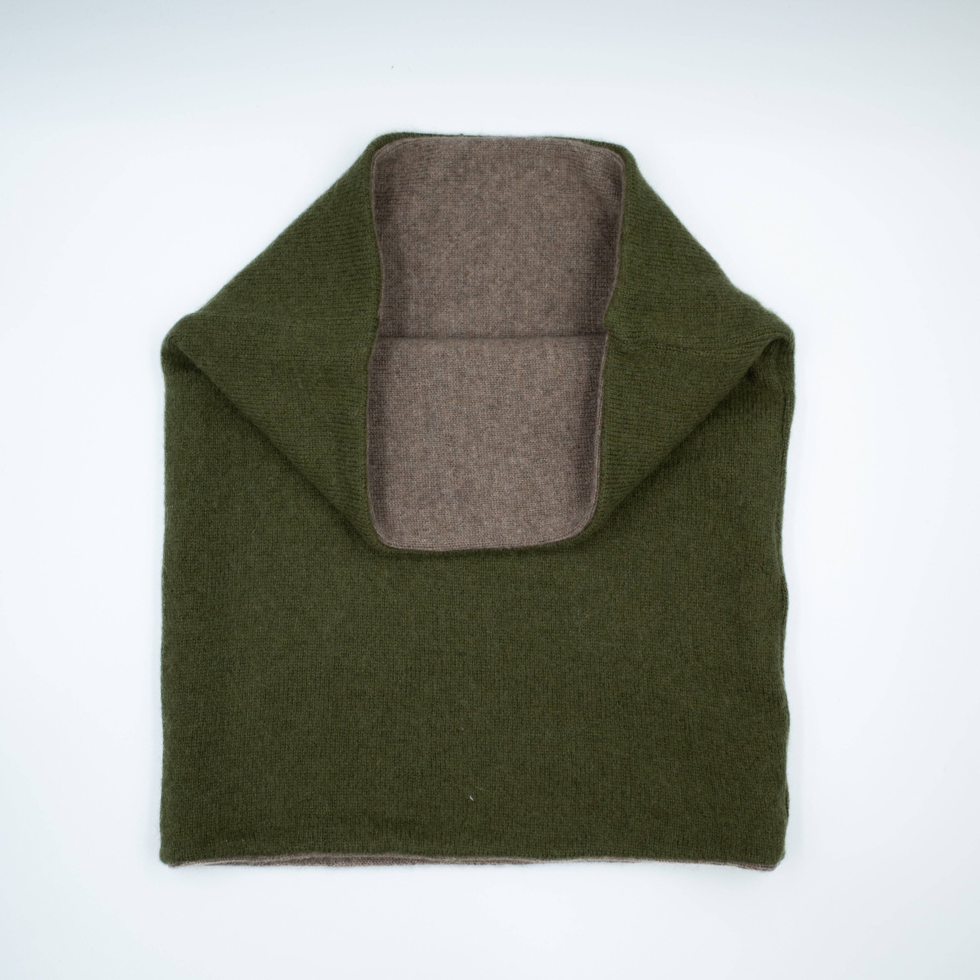 Moss Green and Mocha Luxury Double Layered Snood