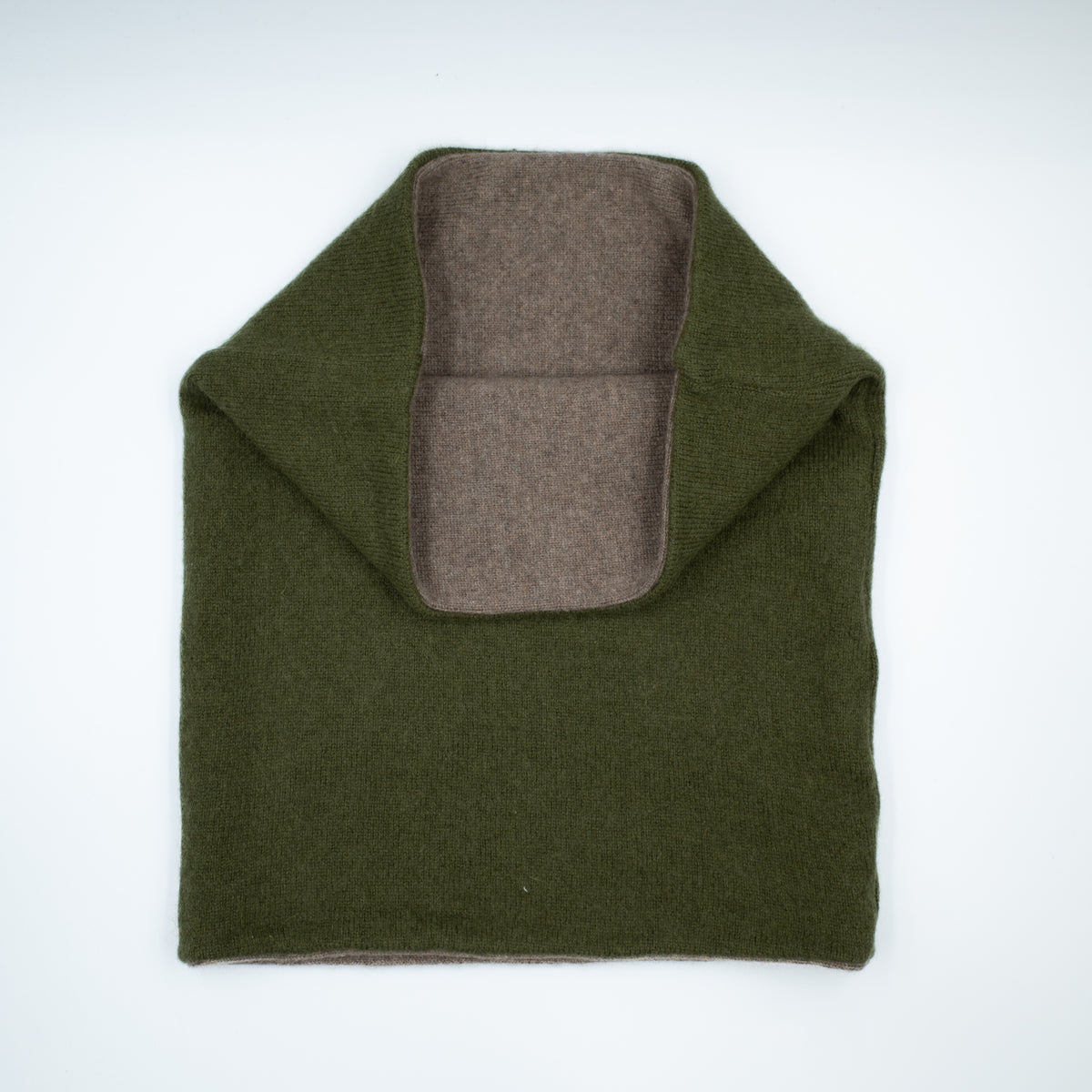 Moss Green and Mocha Luxury Double Layered Snood