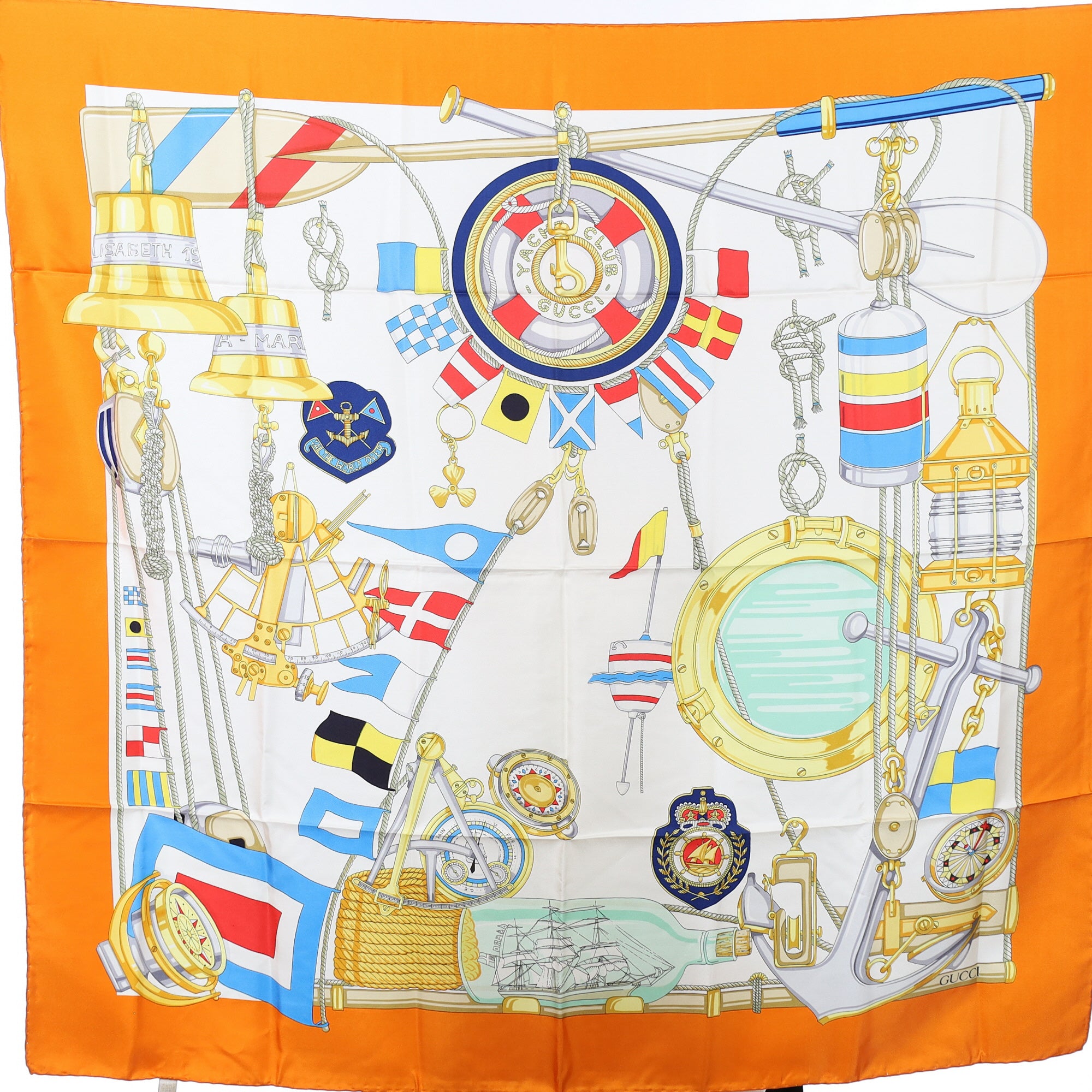 Brand New Gucci Nautical Design Vintage Silk Scarf