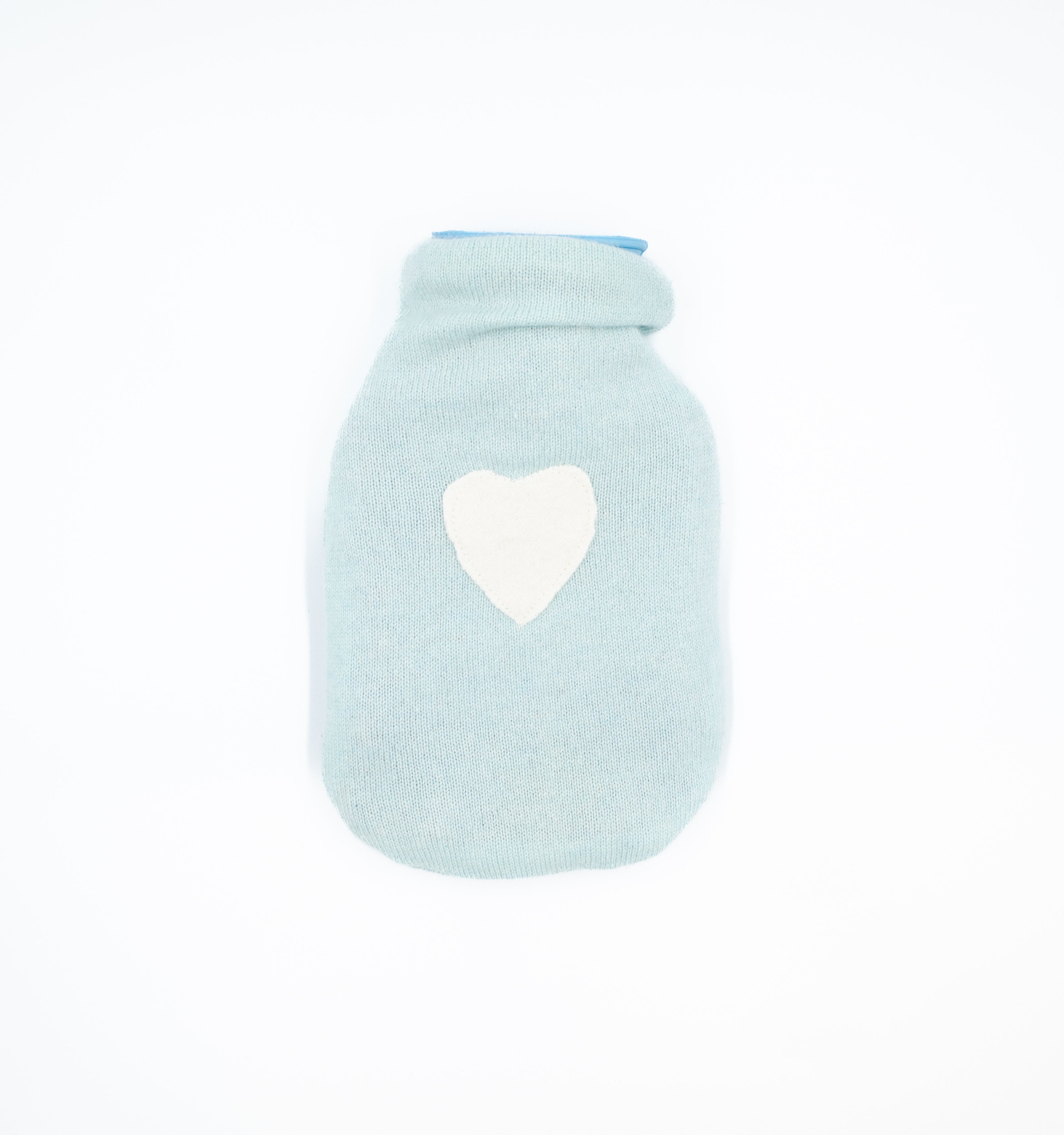 Turquoise and Cream Cashmere Small Hot Water Bottle